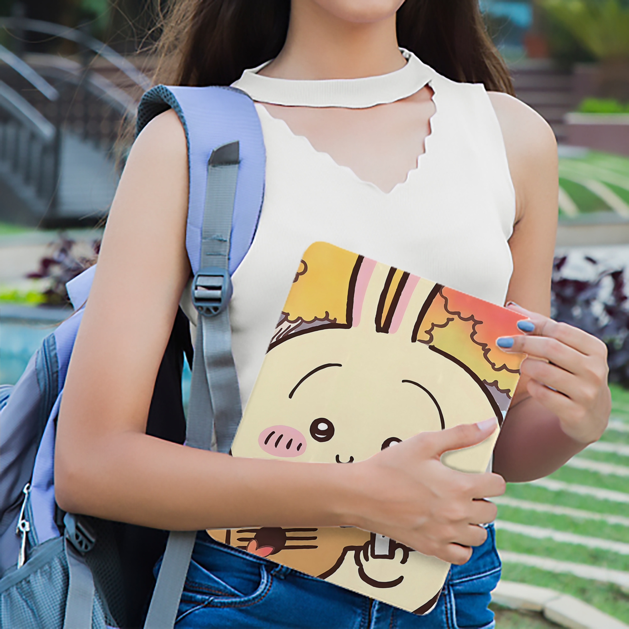 ちいかわ Chii-kawa IPadケース ペンホルダー付き ブックスタイルデザイン