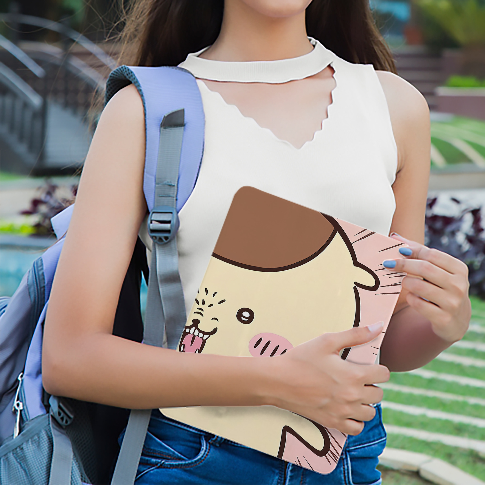 ちいかわ Chii-kawa IPadケース ペンホルダー付き ブックスタイルデザイン