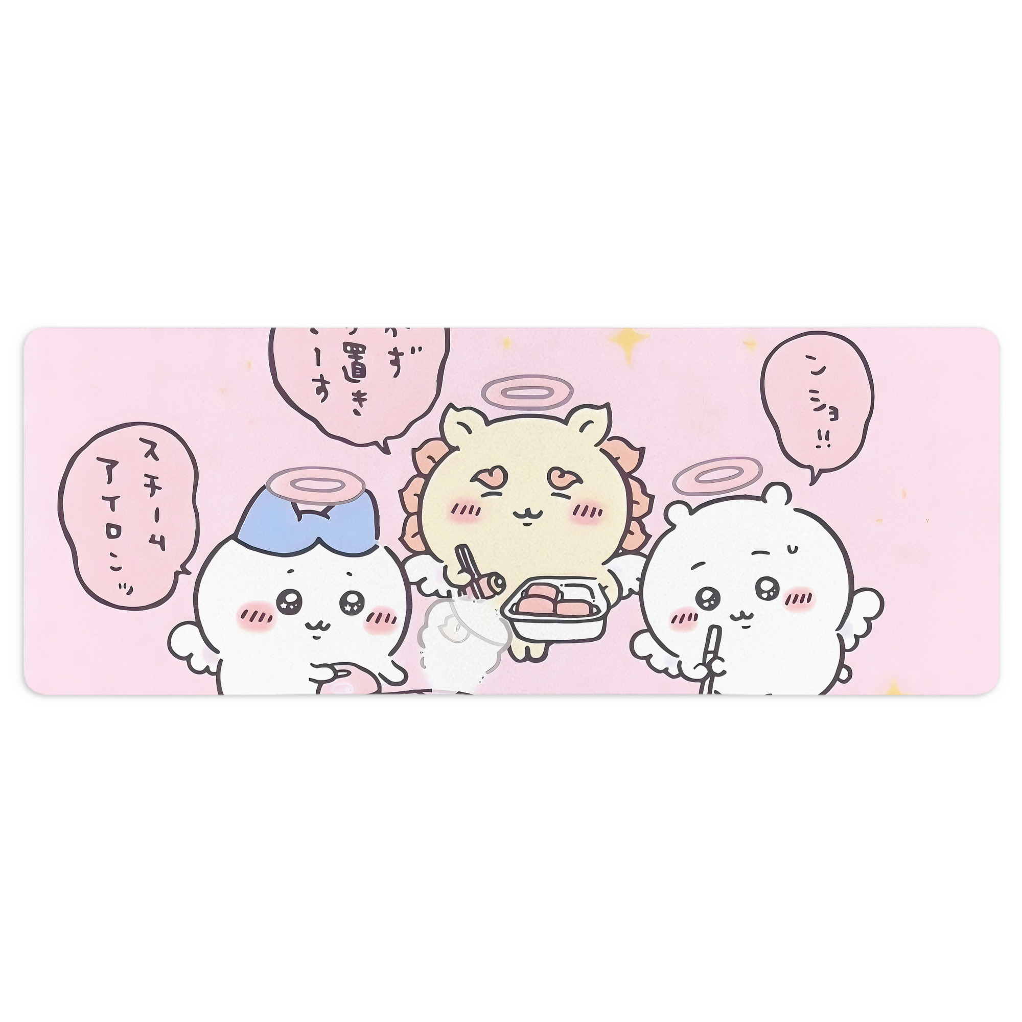 （画像用） ちいかわ Chii-kawa ステッチ加工 大判デスクマット／滑り止めマウスパッド