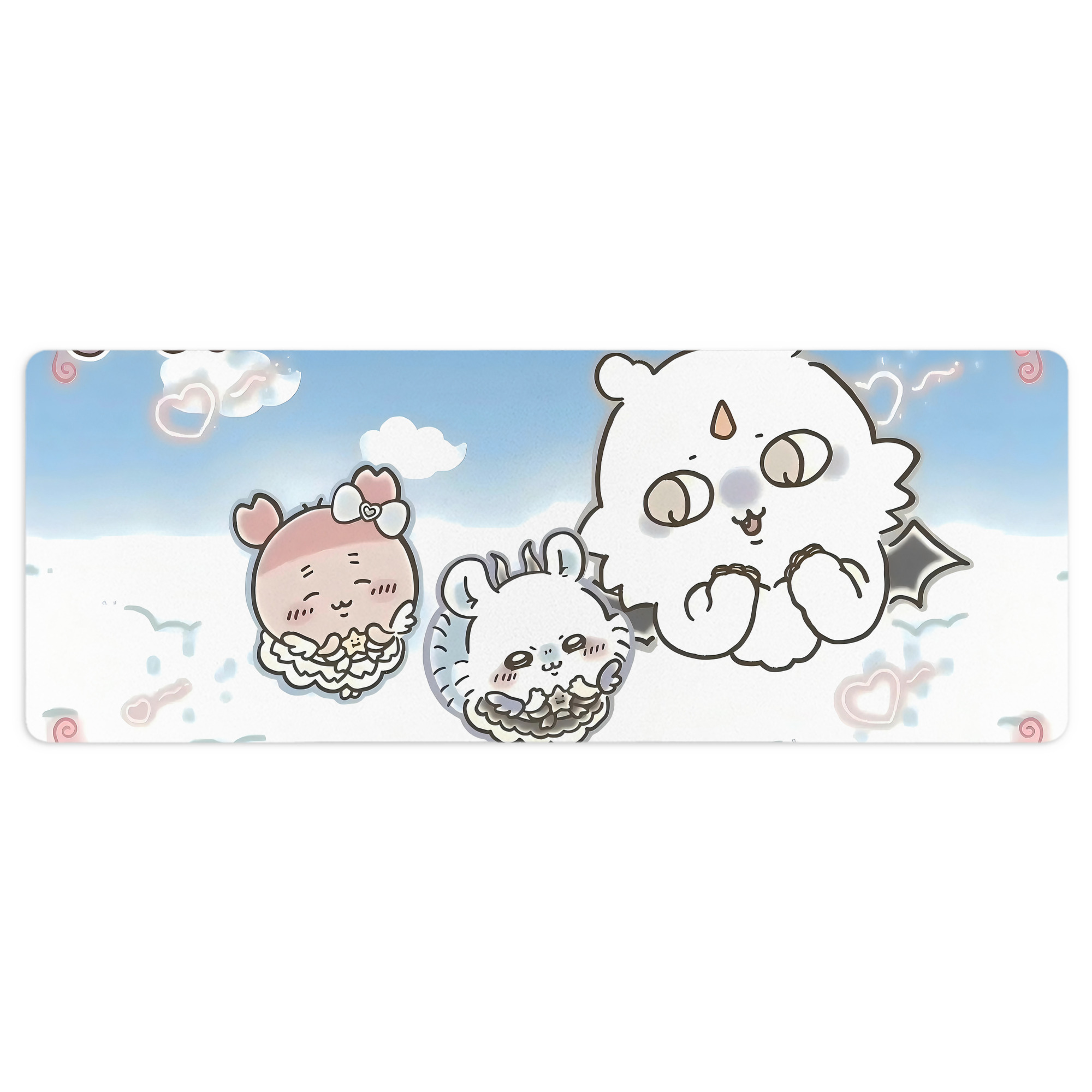 （画像用） ちいかわ Chii-kawa ステッチ加工 大判デスクマット／滑り止めマウスパッド