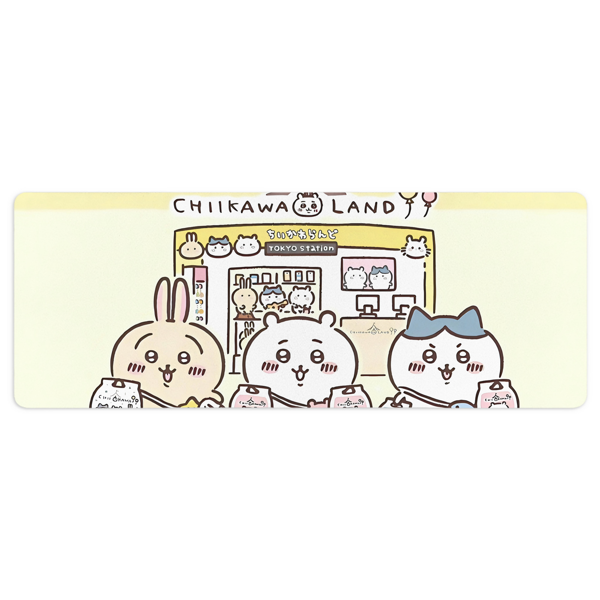 （画像用） ちいかわ Chii-kawa ステッチ加工 大判デスクマット／滑り止めマウスパッド