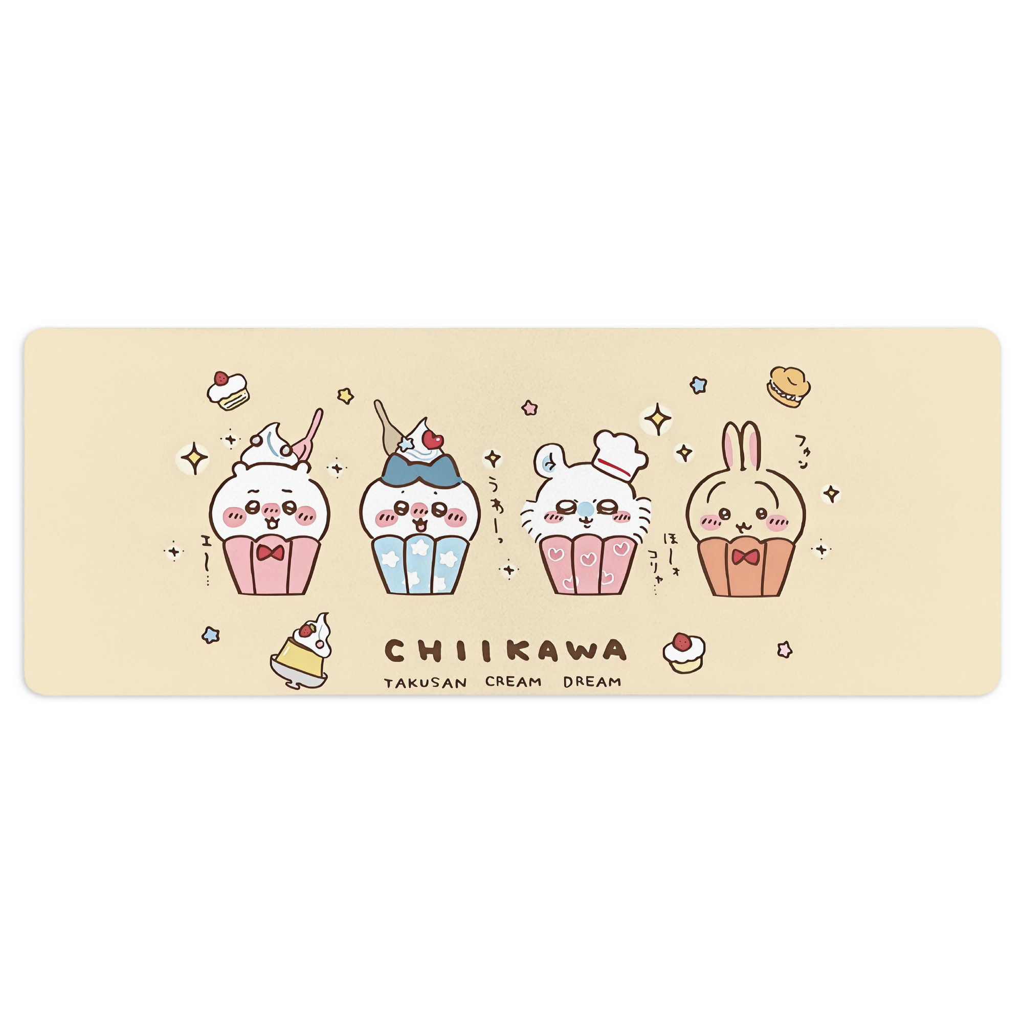 （画像用） ちいかわ Chii-kawa ステッチ加工 大判デスクマット／滑り止めマウスパッド