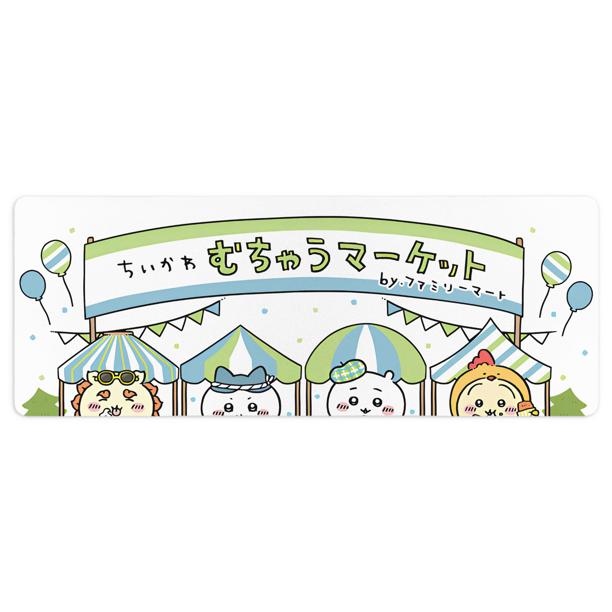 （画像用） ちいかわ Chii-kawa ステッチ加工 大判デスクマット／滑り止めマウスパッド