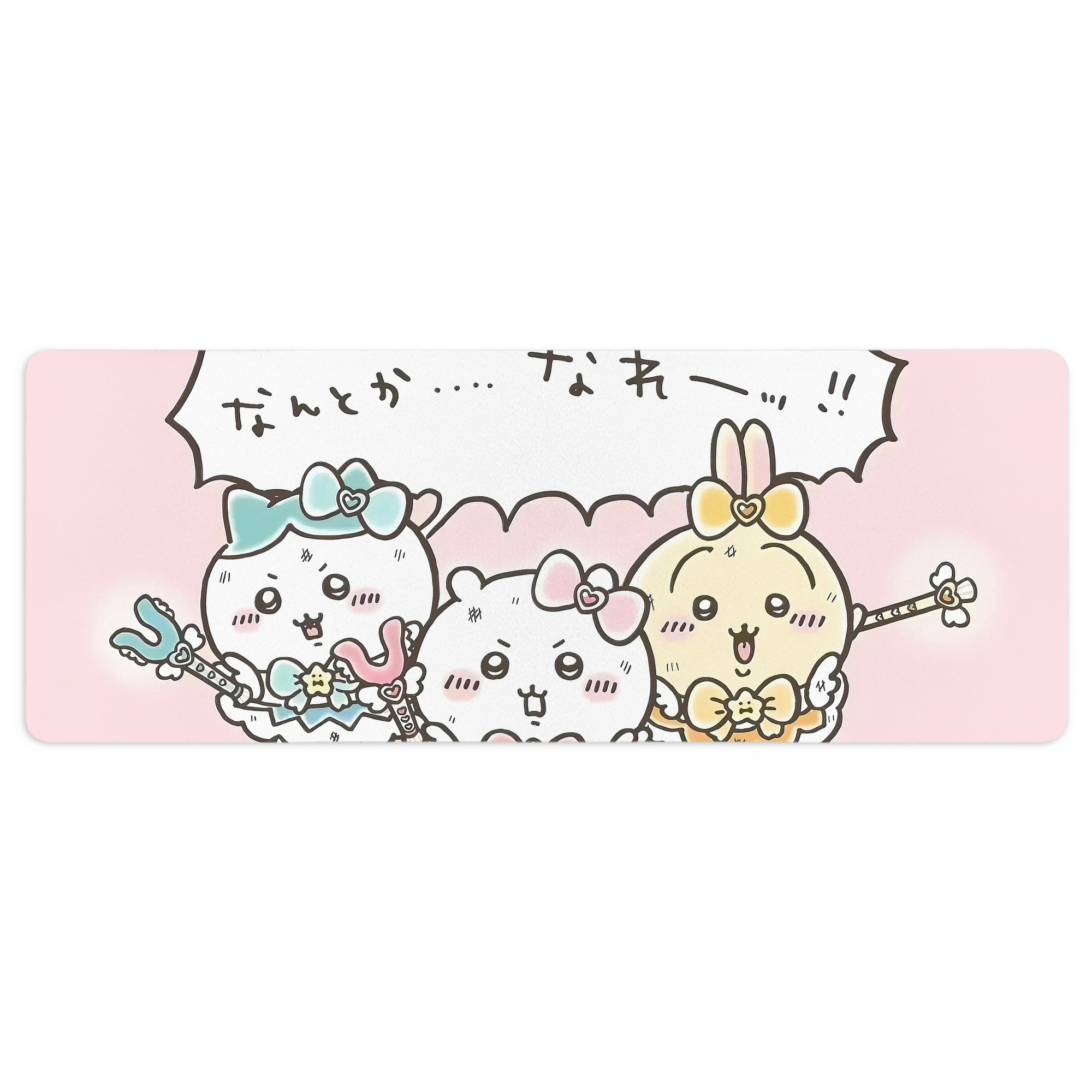 （画像用） ちいかわ Chii-kawa ステッチ加工 大判デスクマット／滑り止めマウスパッド