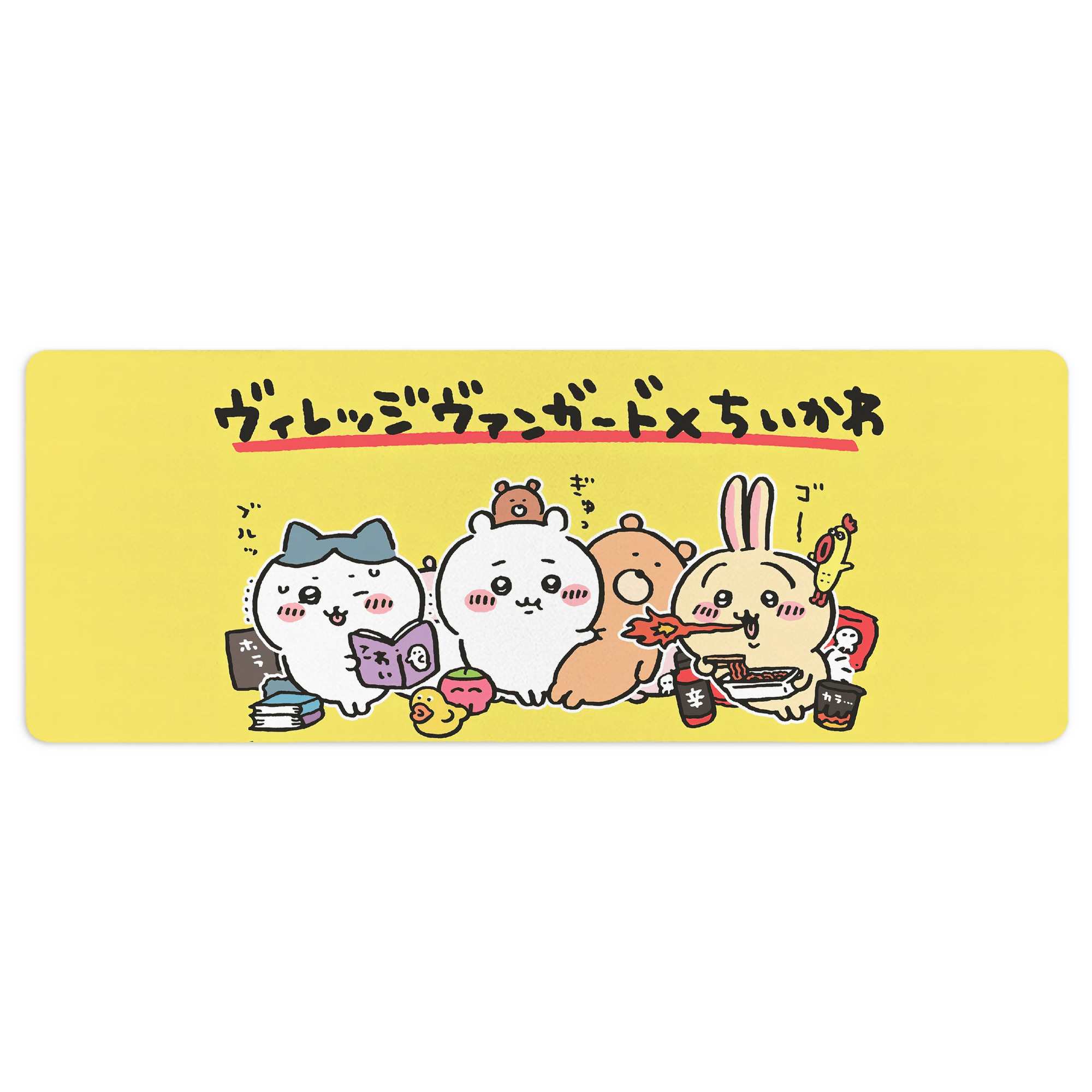 （画像用） ちいかわ Chii-kawa ステッチ加工 大判デスクマット／滑り止めマウスパッド