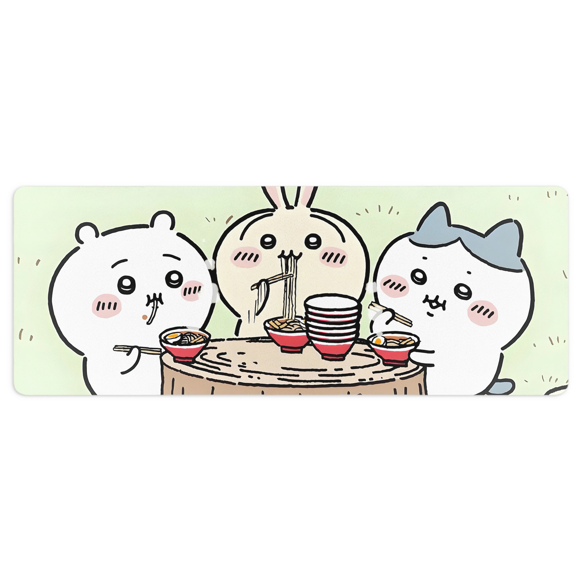 （画像用） ちいかわ Chii-kawa ステッチ加工 大判デスクマット／滑り止めマウスパッド