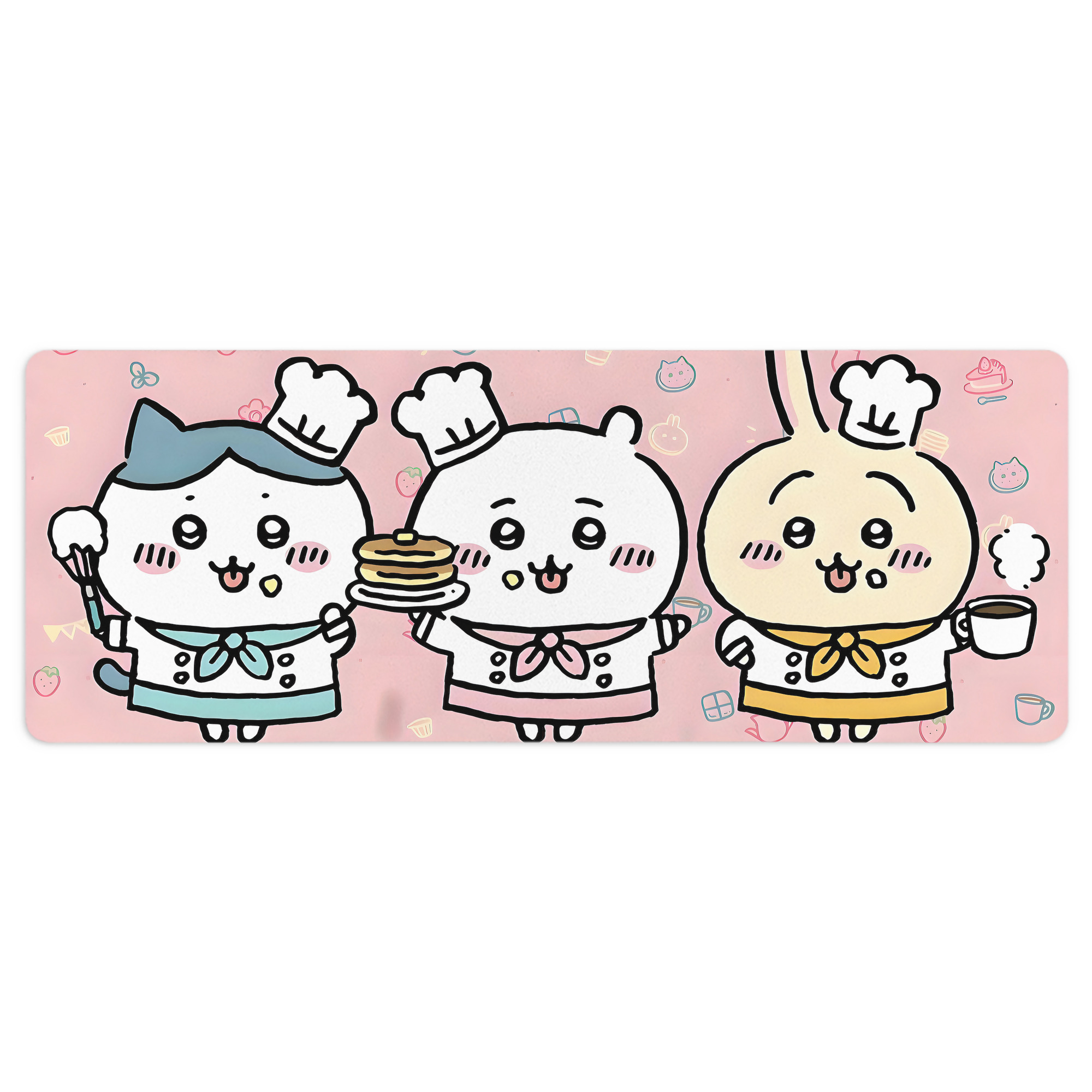 （画像用） ちいかわ Chii-kawa ステッチ加工 大判デスクマット／滑り止めマウスパッド