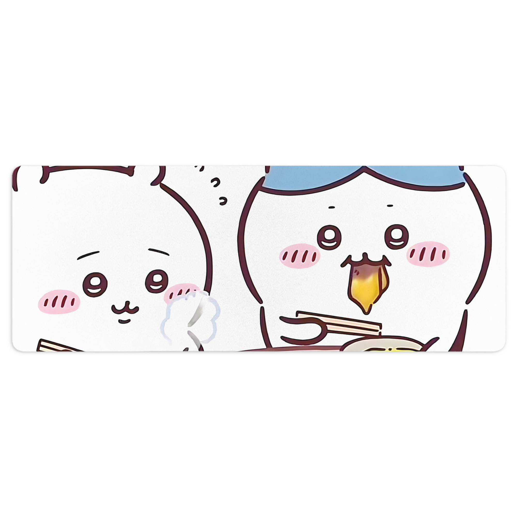 （画像用） ちいかわ Chii-kawa ステッチ加工 大判デスクマット／滑り止めマウスパッド