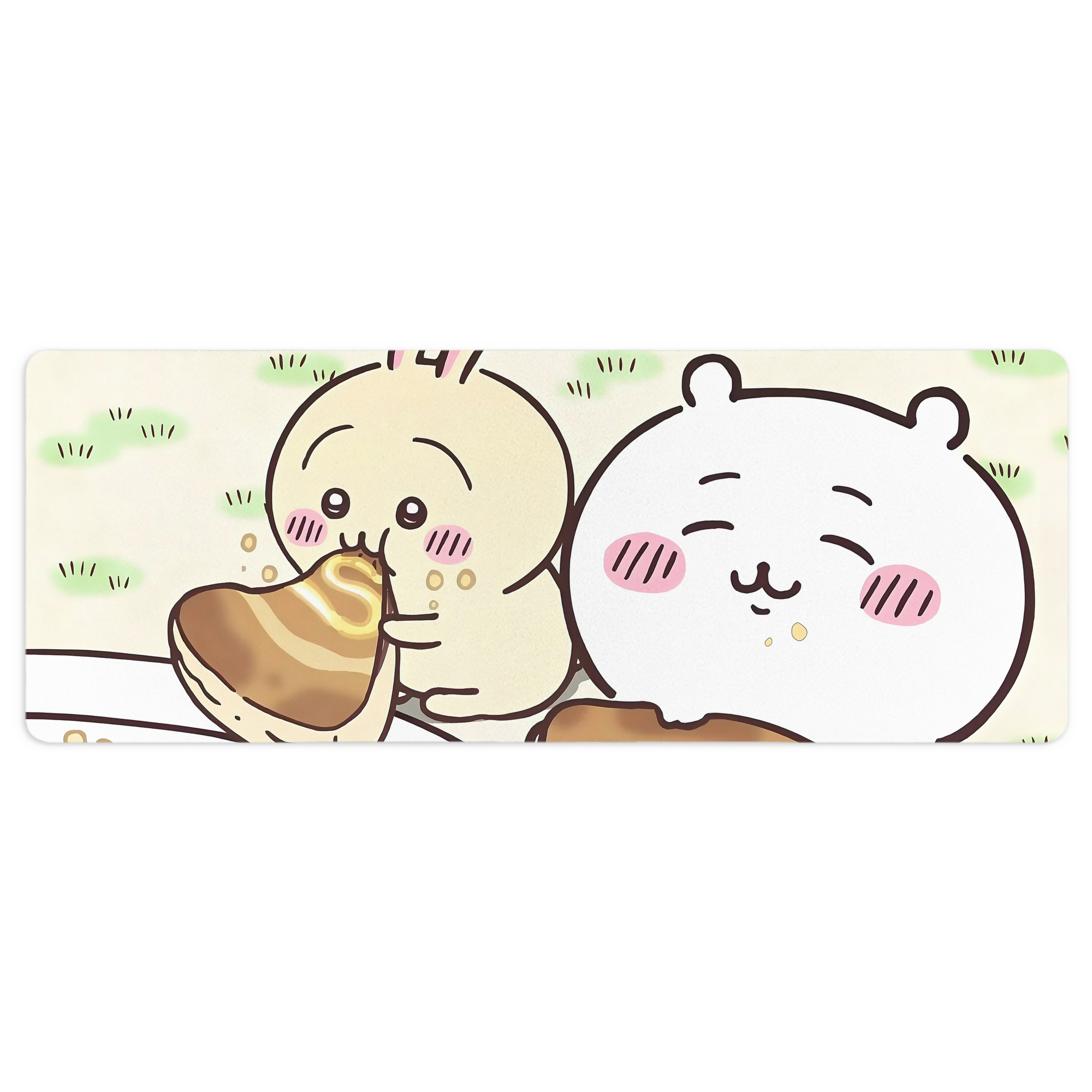 （画像用） ちいかわ Chii-kawa ステッチ加工 大判デスクマット／滑り止めマウスパッド