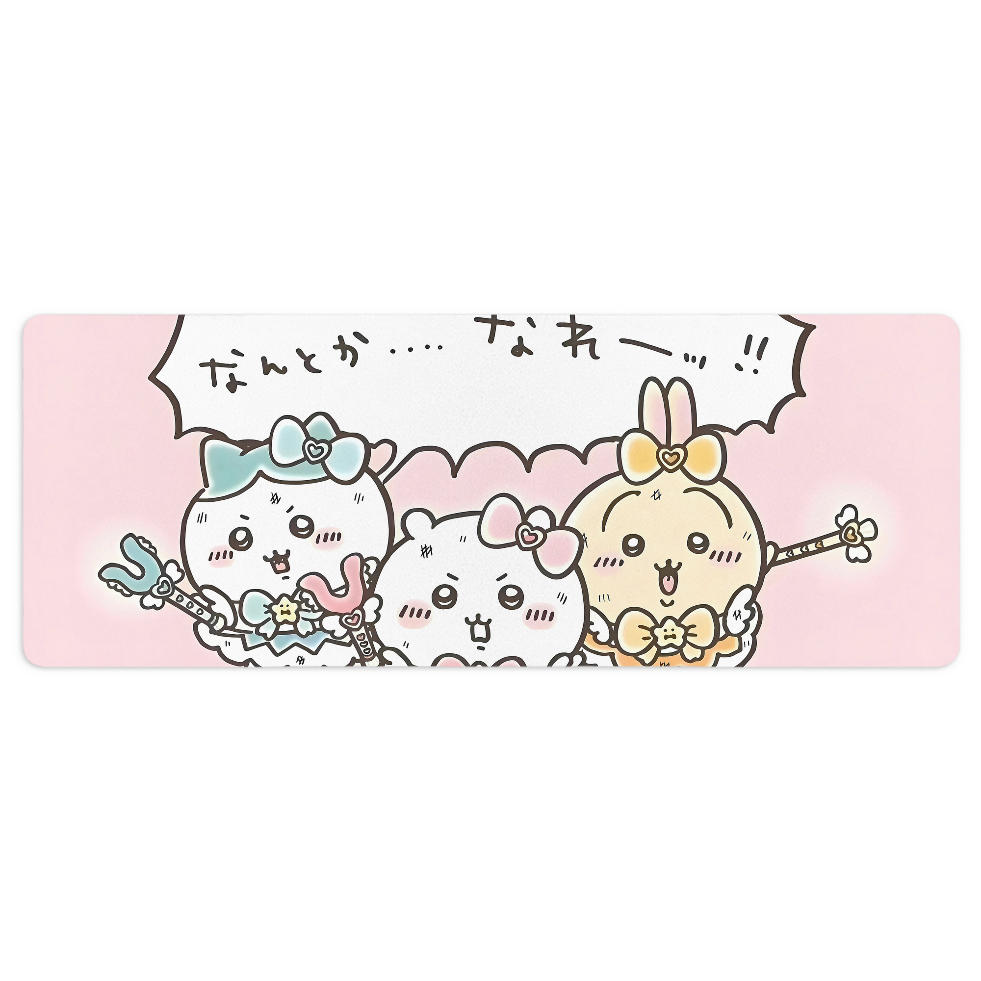 （画像用） ちいかわ Chii-kawa ステッチ加工 大判デスクマット／滑り止めマウスパッド