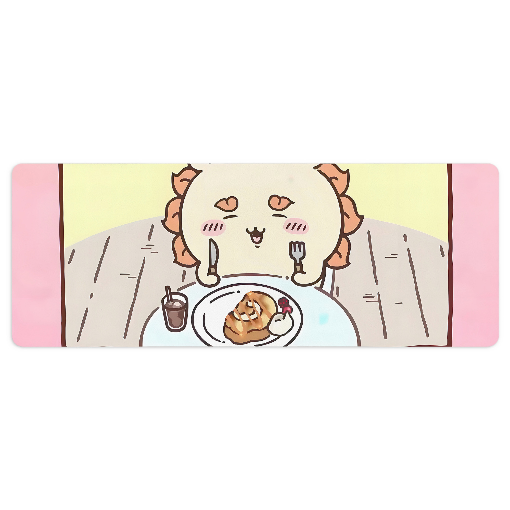 （画像用） ちいかわ Chii-kawa ステッチ加工 大判デスクマット／滑り止めマウスパッド