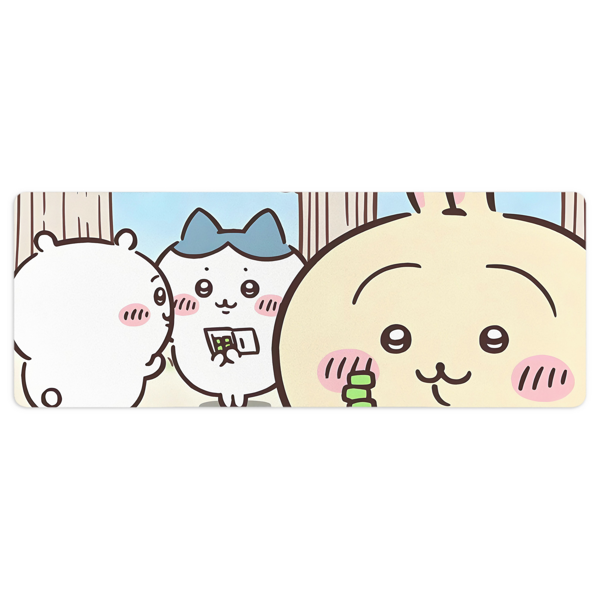 （画像用） ちいかわ Chii-kawa ステッチ加工 大判デスクマット／滑り止めマウスパッド
