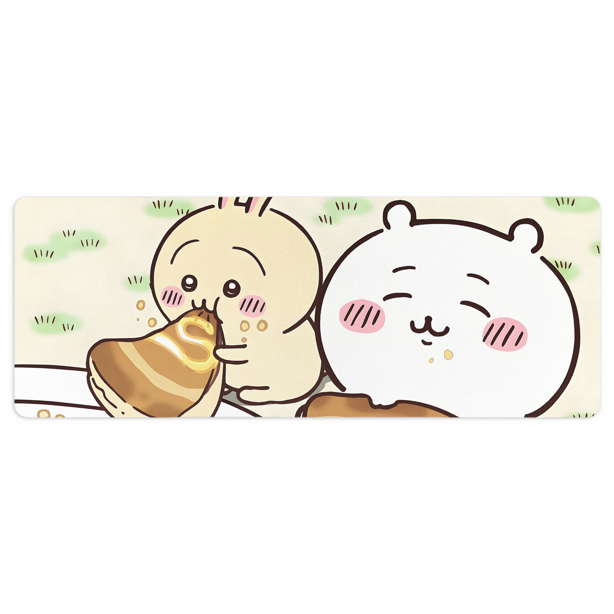 （画像用） ちいかわ Chii-kawa ステッチ加工 大判デスクマット／滑り止めマウスパッド