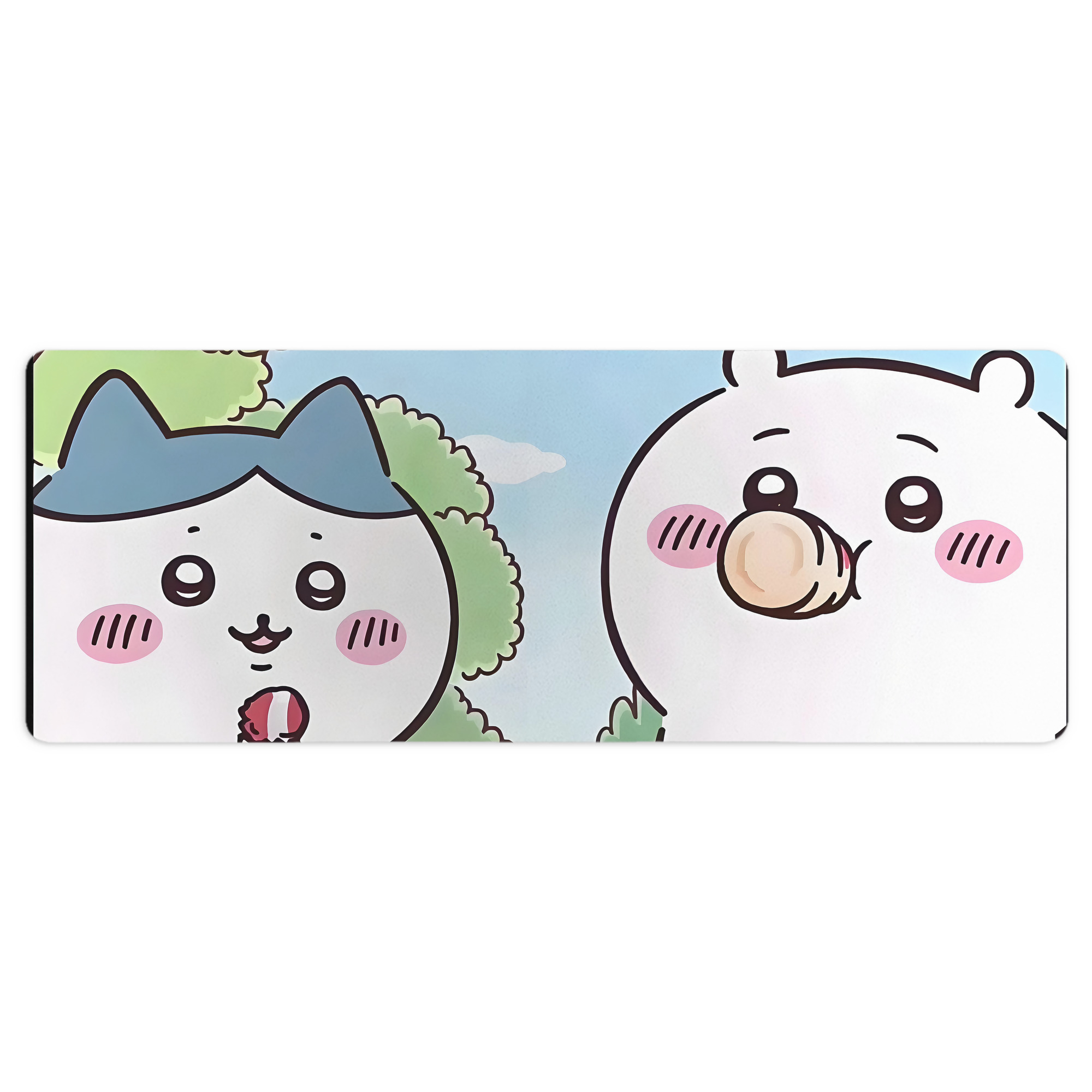 （画像用） ちいかわ Chii-kawa ステッチ加工 大判デスクマット／滑り止めマウスパッド