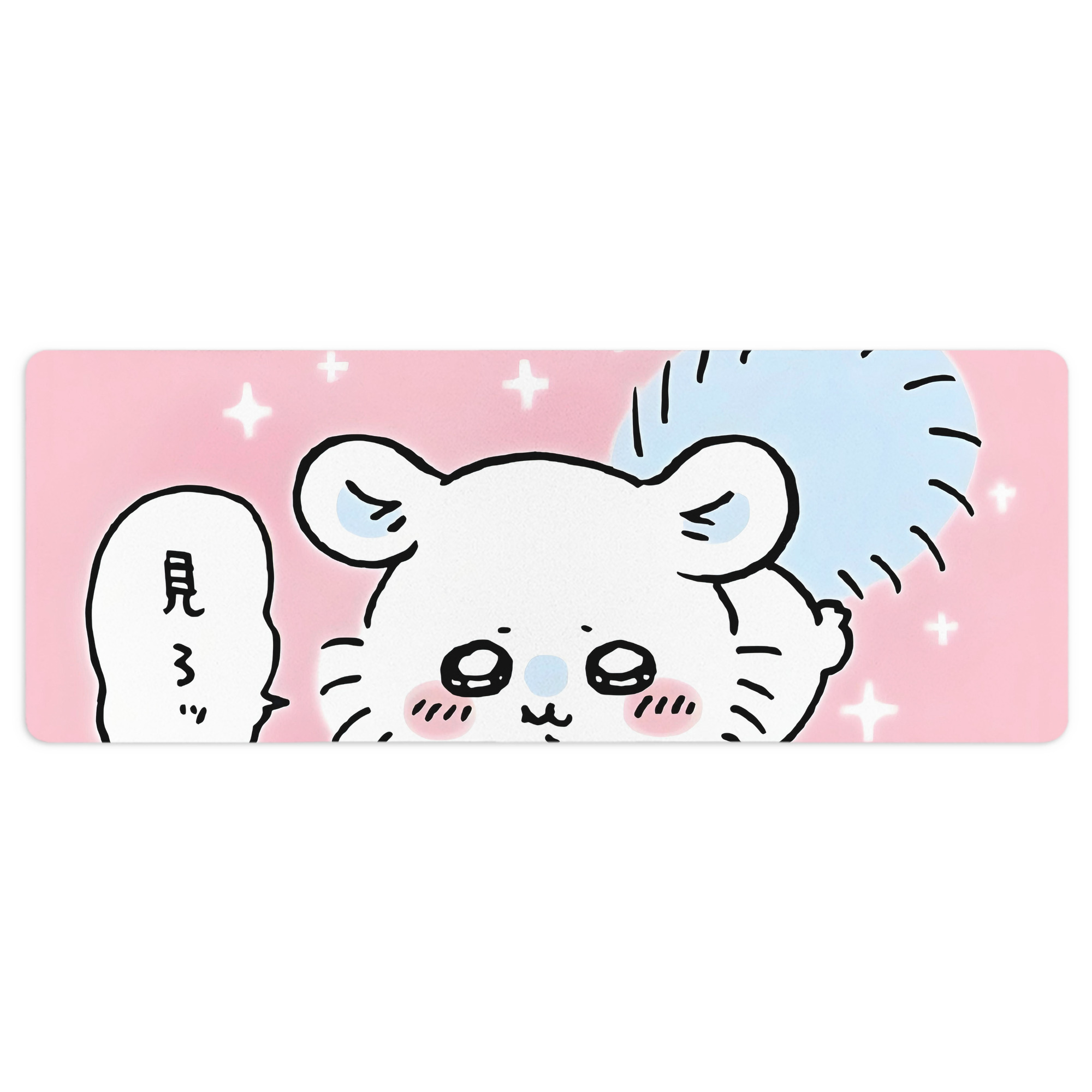 （画像用） ちいかわ Chii-kawa ステッチ加工 大判デスクマット／滑り止めマウスパッド