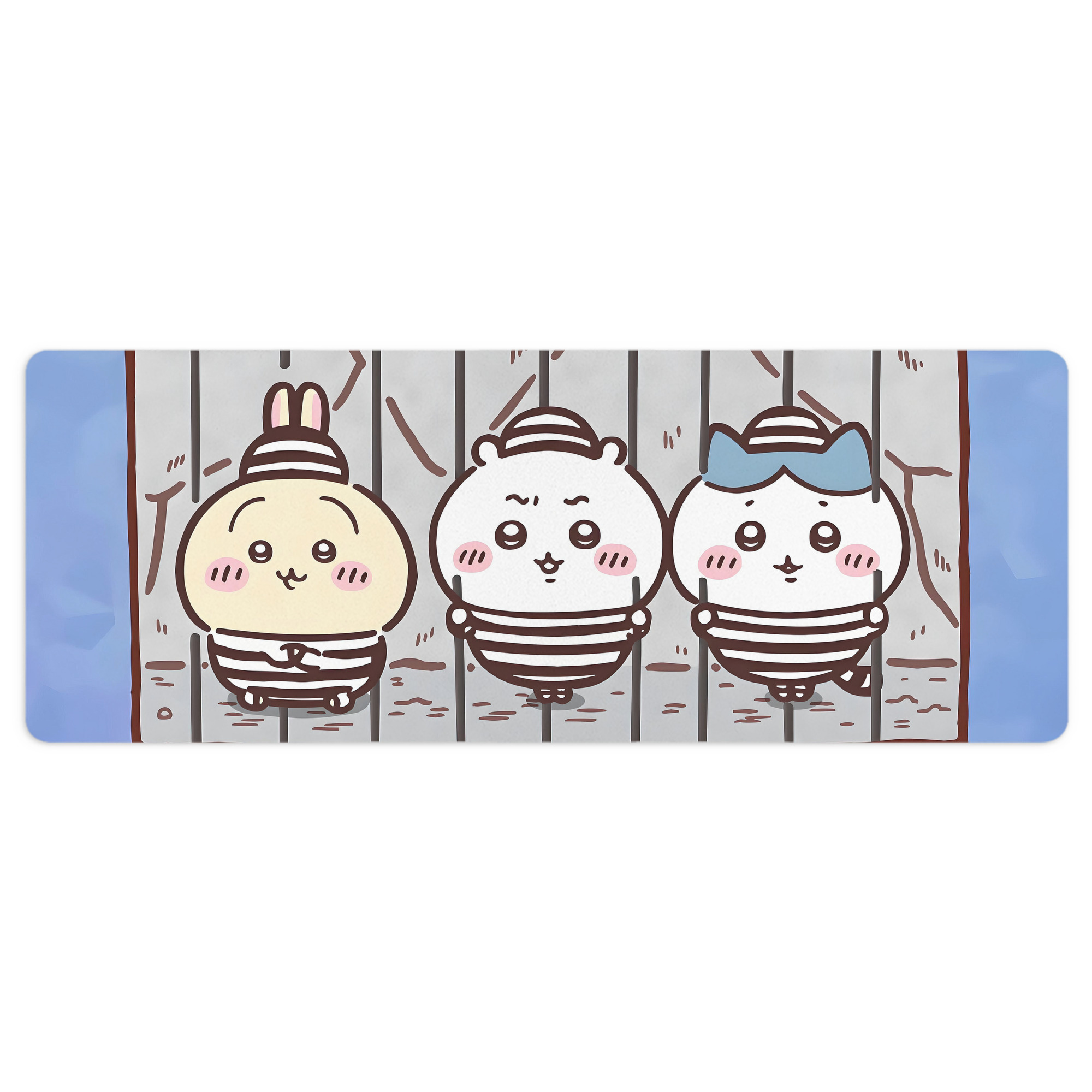 （画像用） ちいかわ Chii-kawa ステッチ加工 大判デスクマット／滑り止めマウスパッド