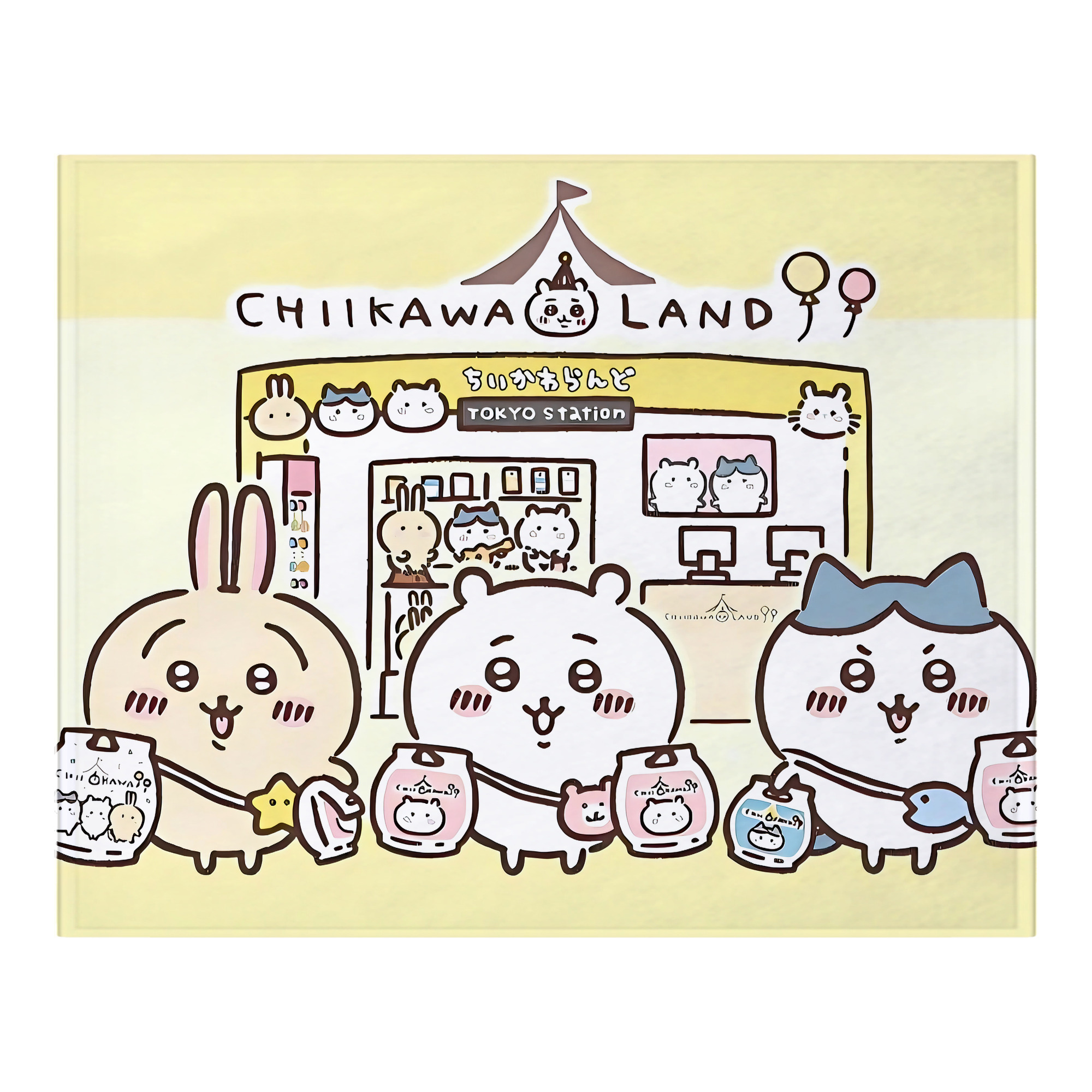 （画像用） ちいかわ Chii-kawa フランネルブランケット・多サイズ対応（横型）