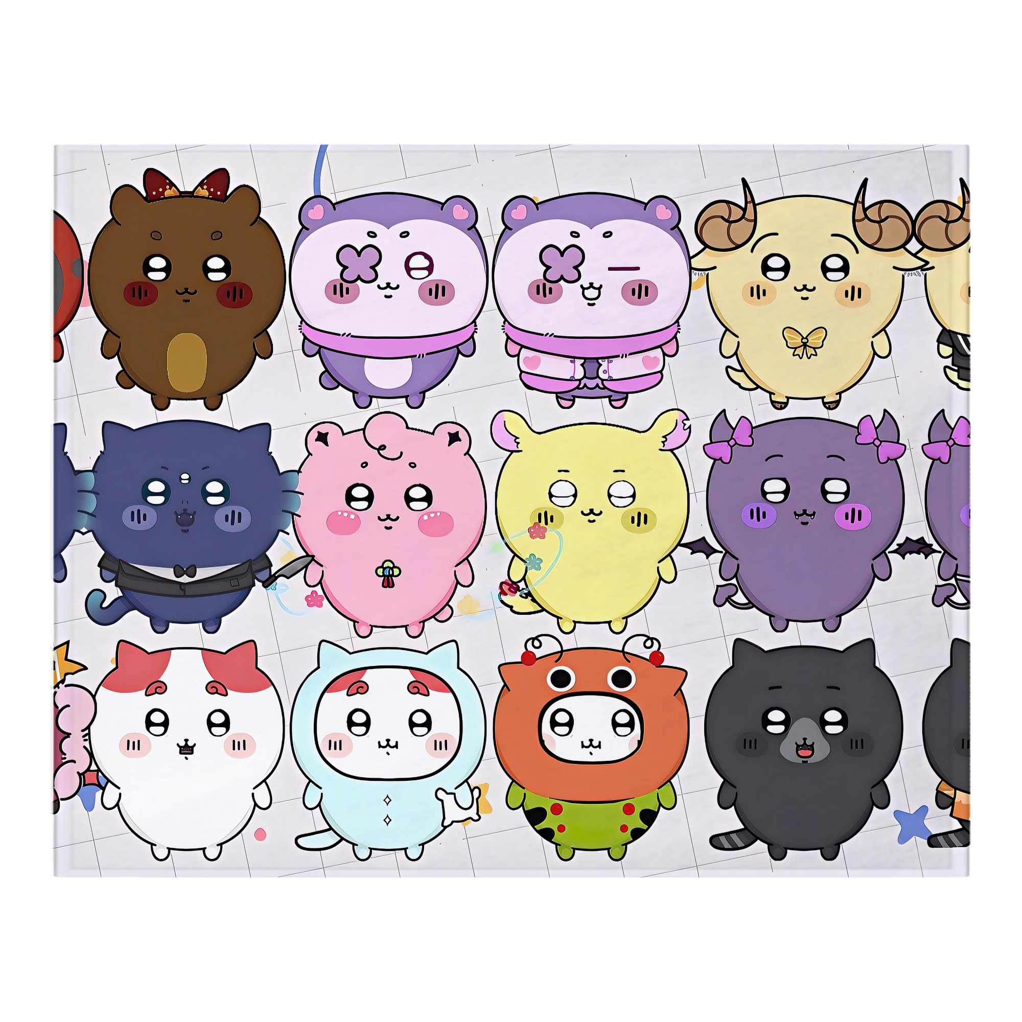 （画像用） ちいかわ Chii-kawa フランネルブランケット・多サイズ対応（横型）