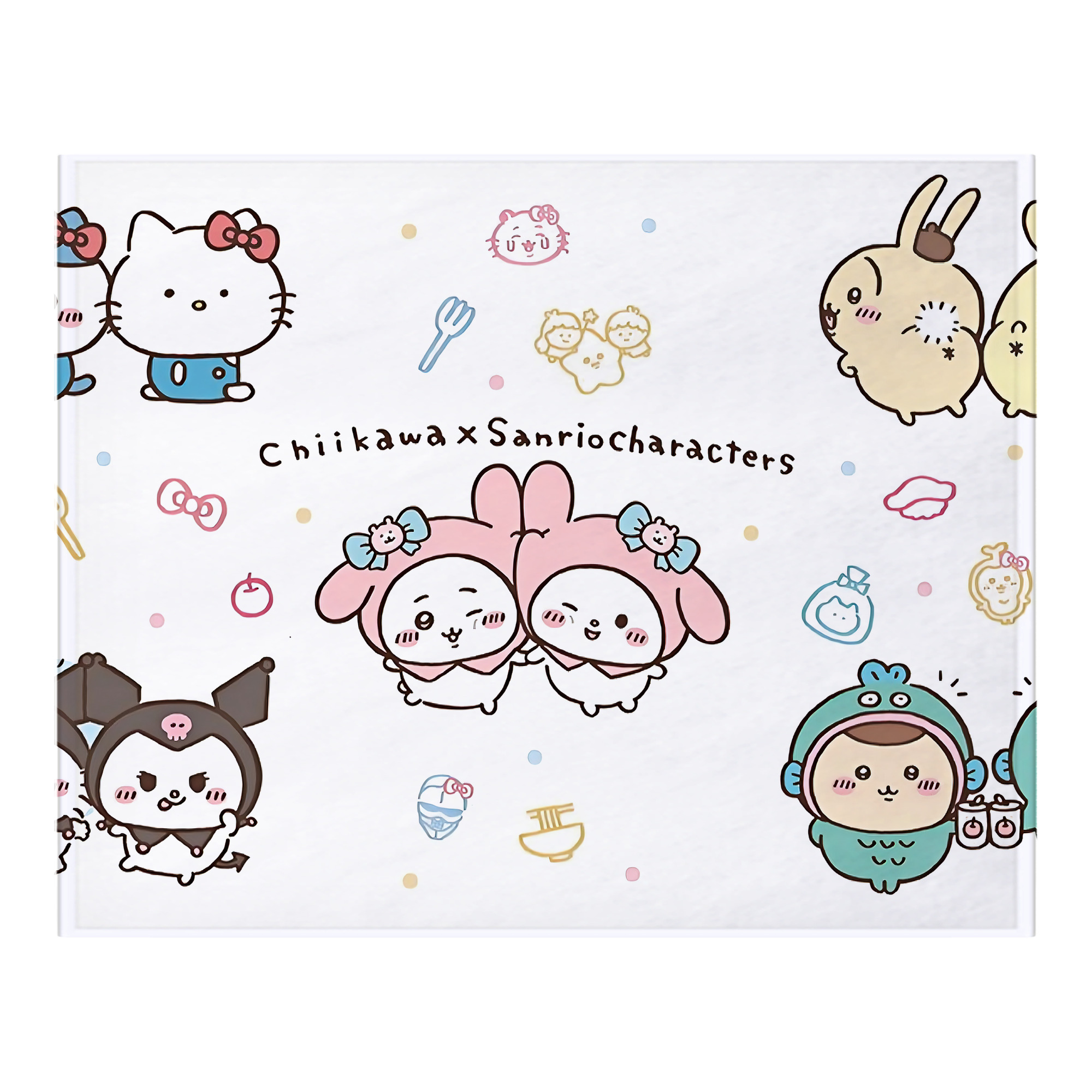 （画像用） ちいかわ Chii-kawa フランネルブランケット・多サイズ対応（横型）