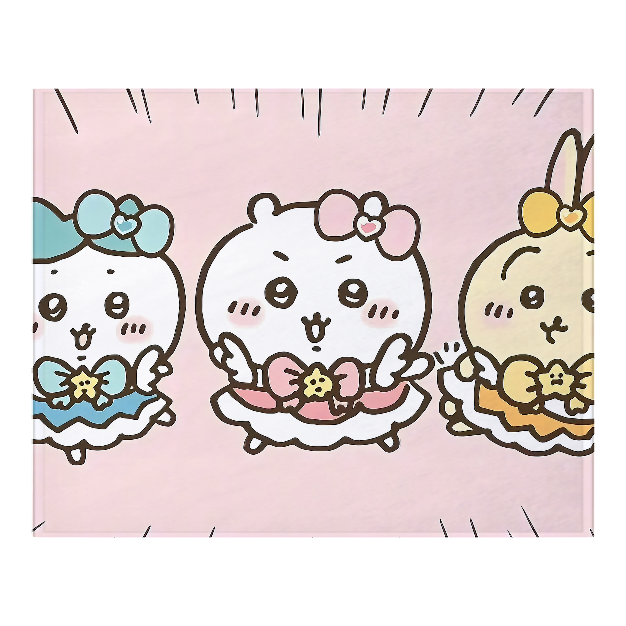 （画像用） ちいかわ Chii-kawa フランネルブランケット・多サイズ対応（横型）