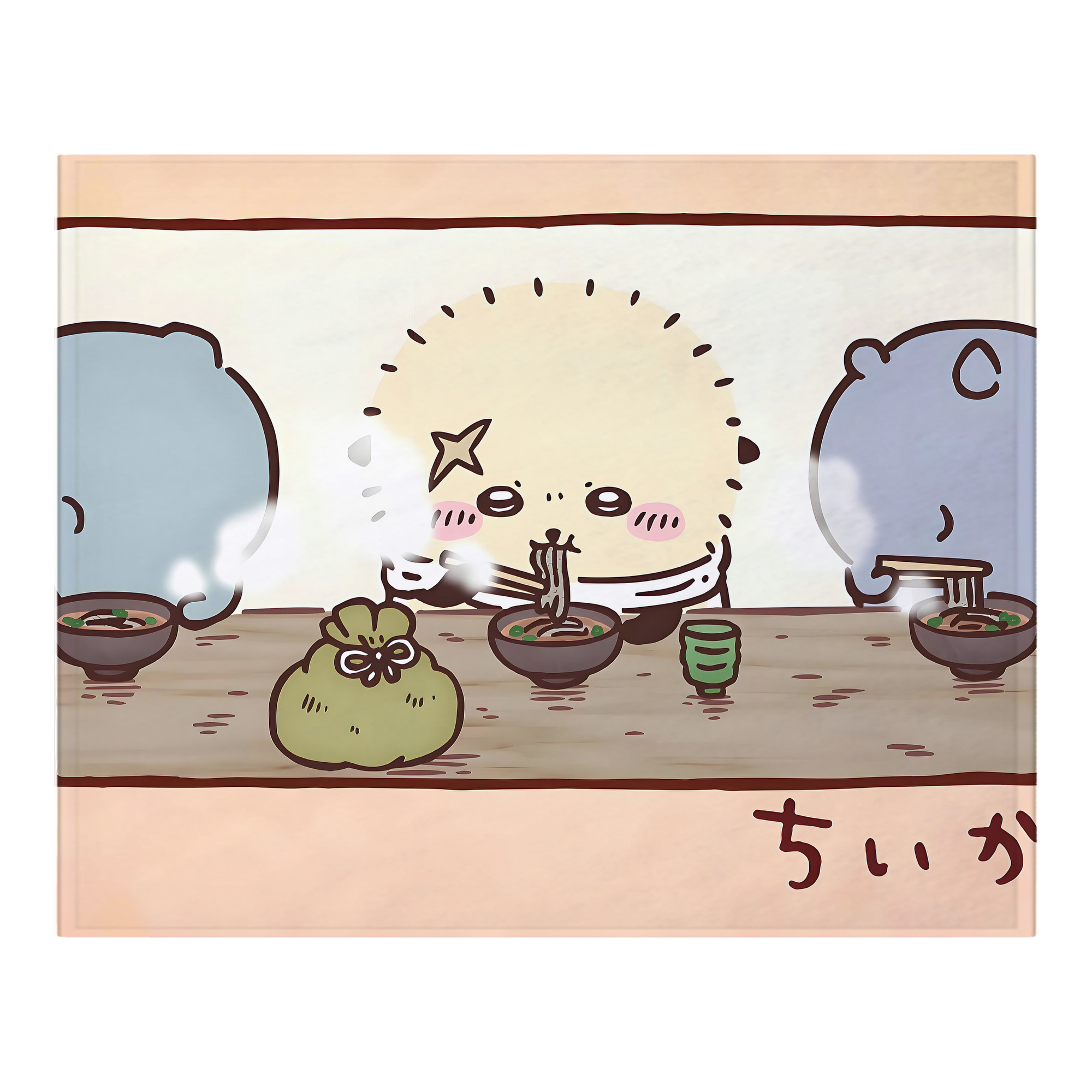 （画像用） ちいかわ Chii-kawa フランネルブランケット・多サイズ対応（横型）