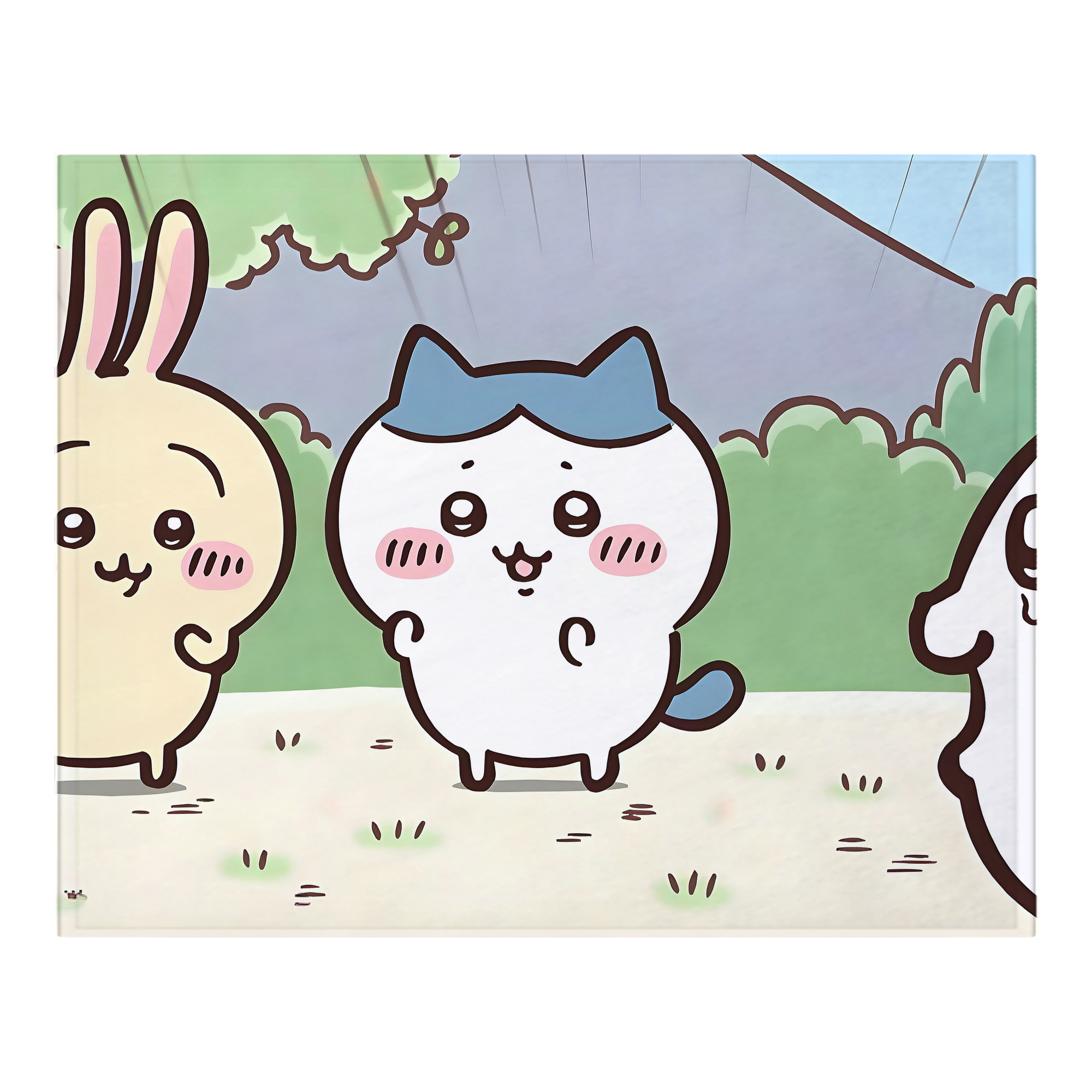 （画像用） ちいかわ Chii-kawa フランネルブランケット・多サイズ対応（横型）