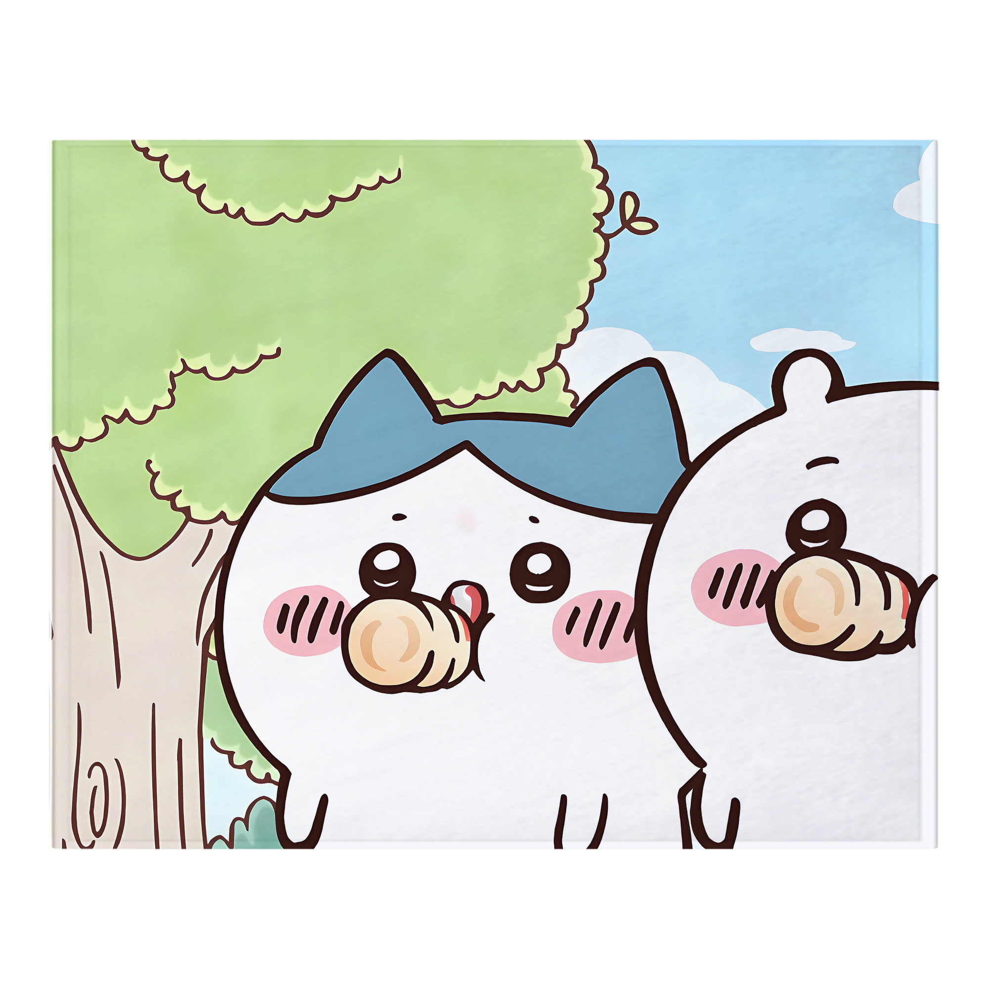 （画像用） ちいかわ Chii-kawa フランネルブランケット・多サイズ対応（横型）