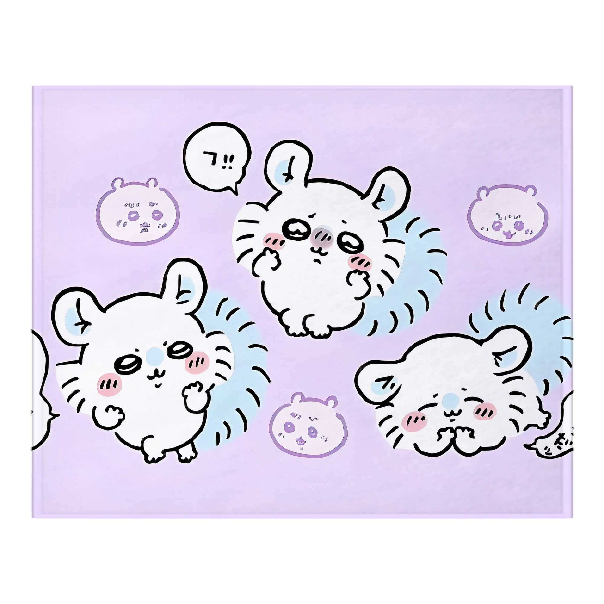 （画像用） ちいかわ Chii-kawa フランネルブランケット・多サイズ対応（横型）