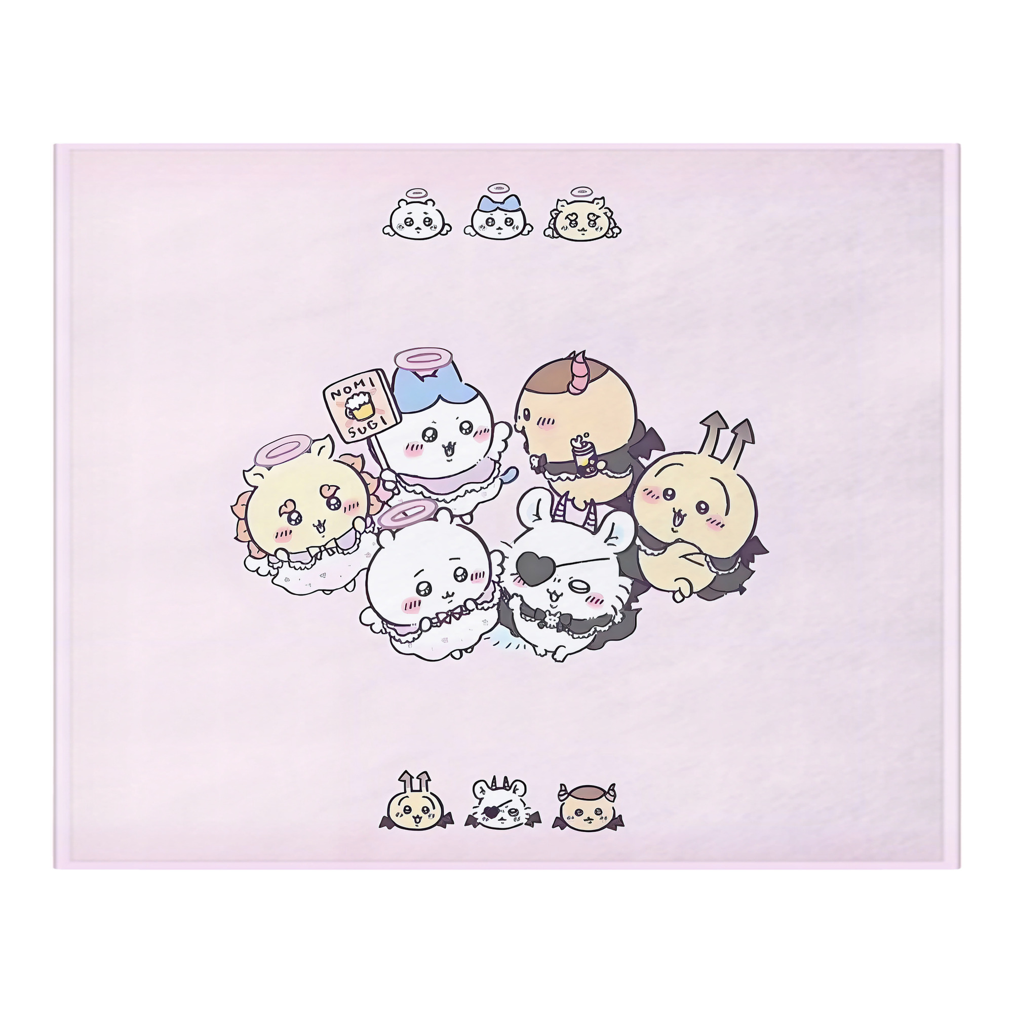 （画像用） ちいかわ Chii-kawa フランネルブランケット・多サイズ対応（横型）