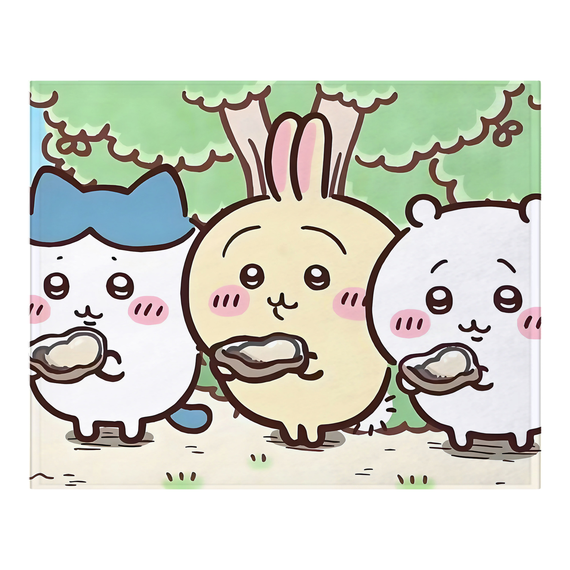 （画像用） ちいかわ Chii-kawa フランネルブランケット・多サイズ対応（横型）