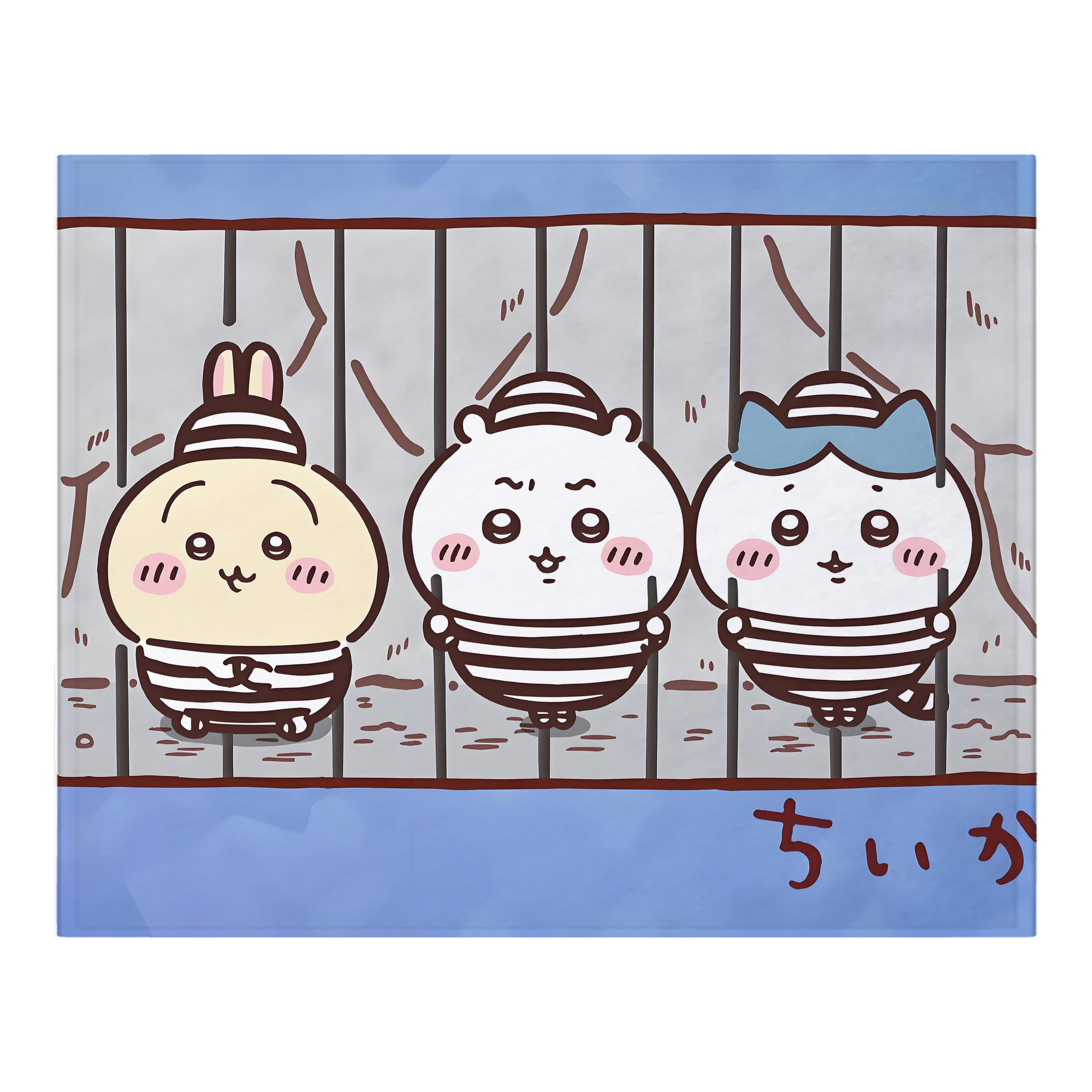 （画像用） ちいかわ Chii-kawa フランネルブランケット・多サイズ対応（横型）