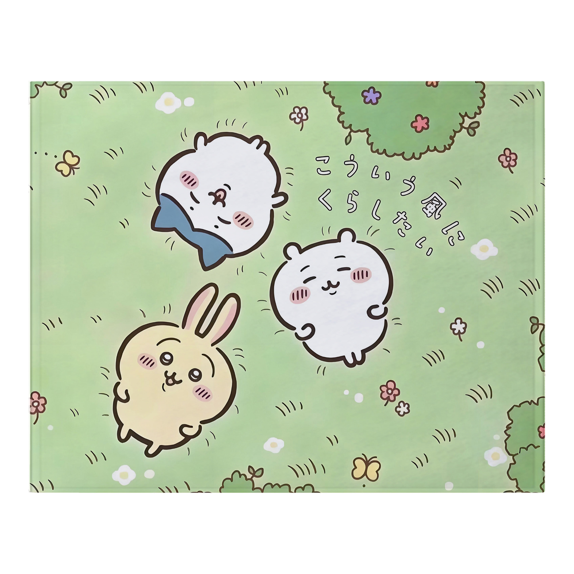 （画像用） ちいかわ Chii-kawa フランネルブランケット・多サイズ対応（横型）