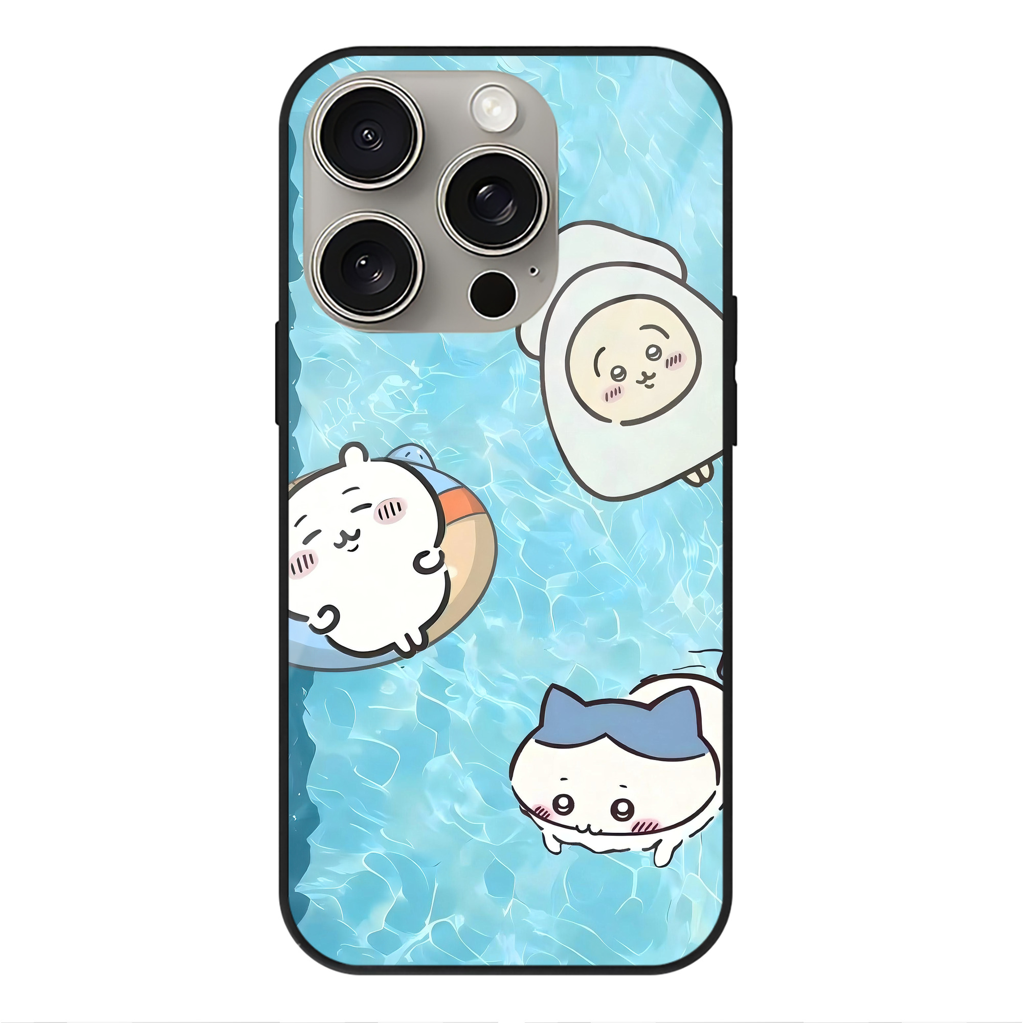 （画像用） ちいかわ Chii-kawa 【iPhone15Pro対応】スマホケース 耐衝撃＆黄変防止 背面ガラス