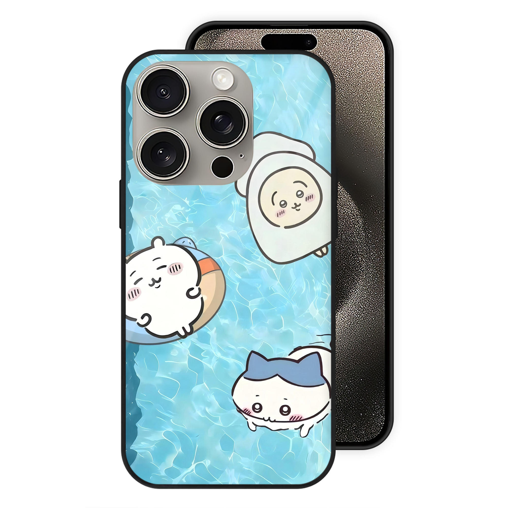 （画像用） ちいかわ Chii-kawa 【iPhone15Pro対応】スマホケース 耐衝撃＆黄変防止 背面ガラス