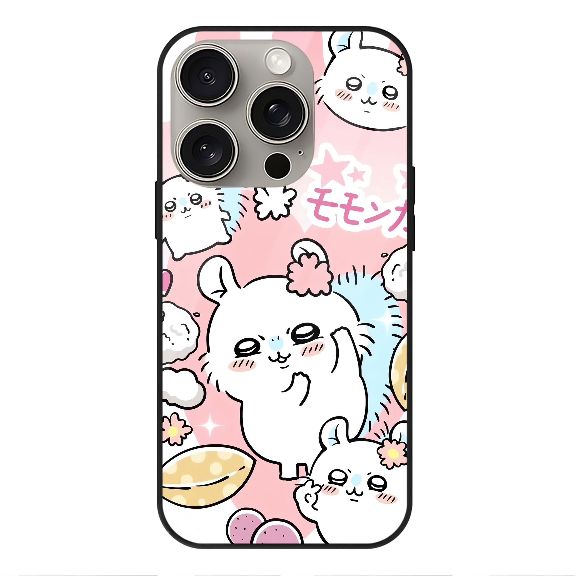（画像用） ちいかわ Chii-kawa 【iPhone15Pro対応】スマホケース 耐衝撃＆黄変防止 背面ガラス