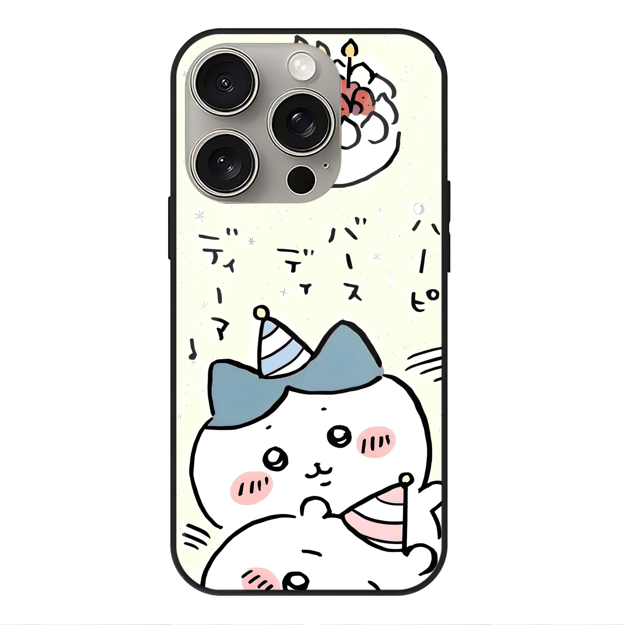 （画像用） ちいかわ Chii-kawa 【iPhone15Pro対応】スマホケース 耐衝撃＆黄変防止 背面ガラス