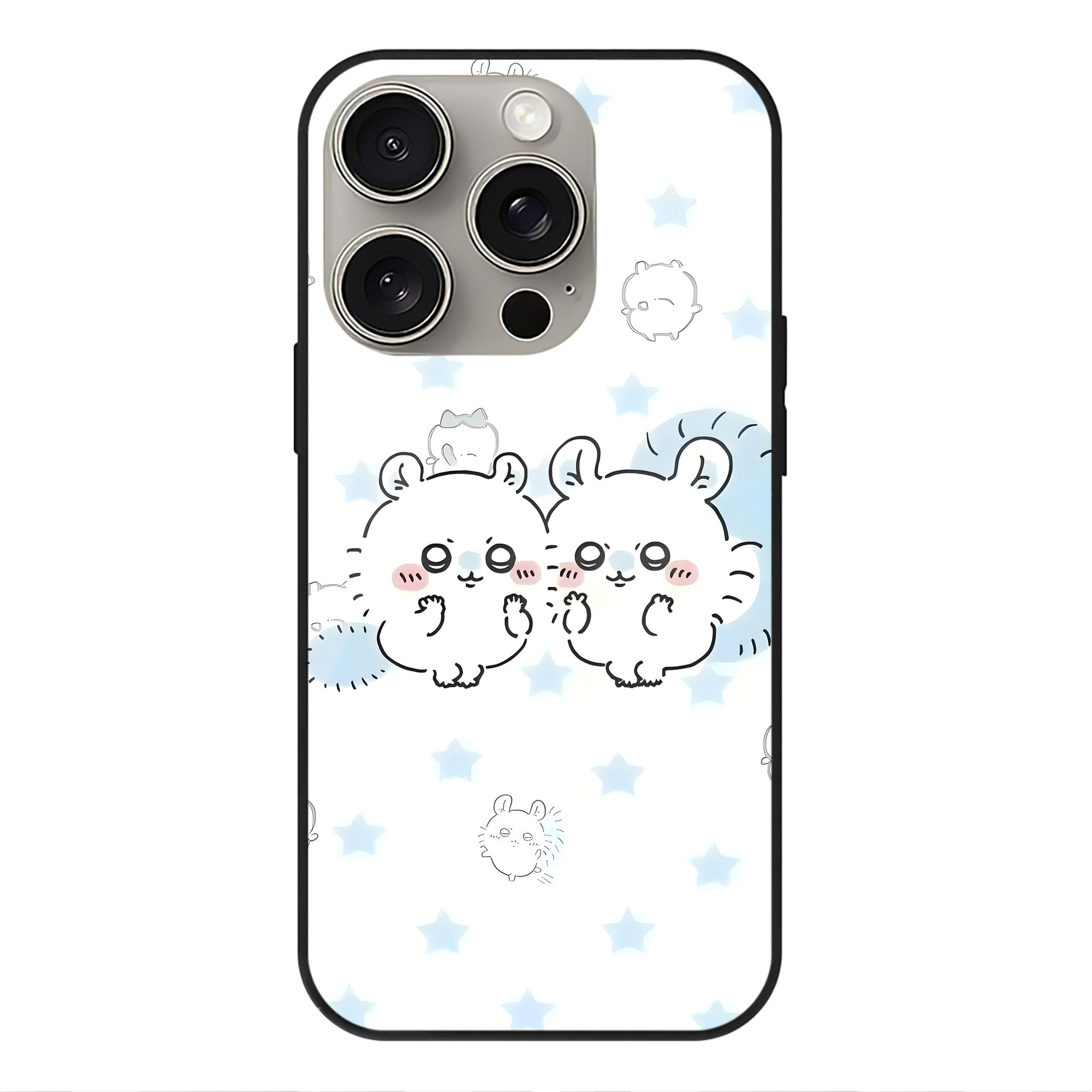（画像用） ちいかわ Chii-kawa 【iPhone15Pro対応】スマホケース 耐衝撃＆黄変防止 背面ガラス