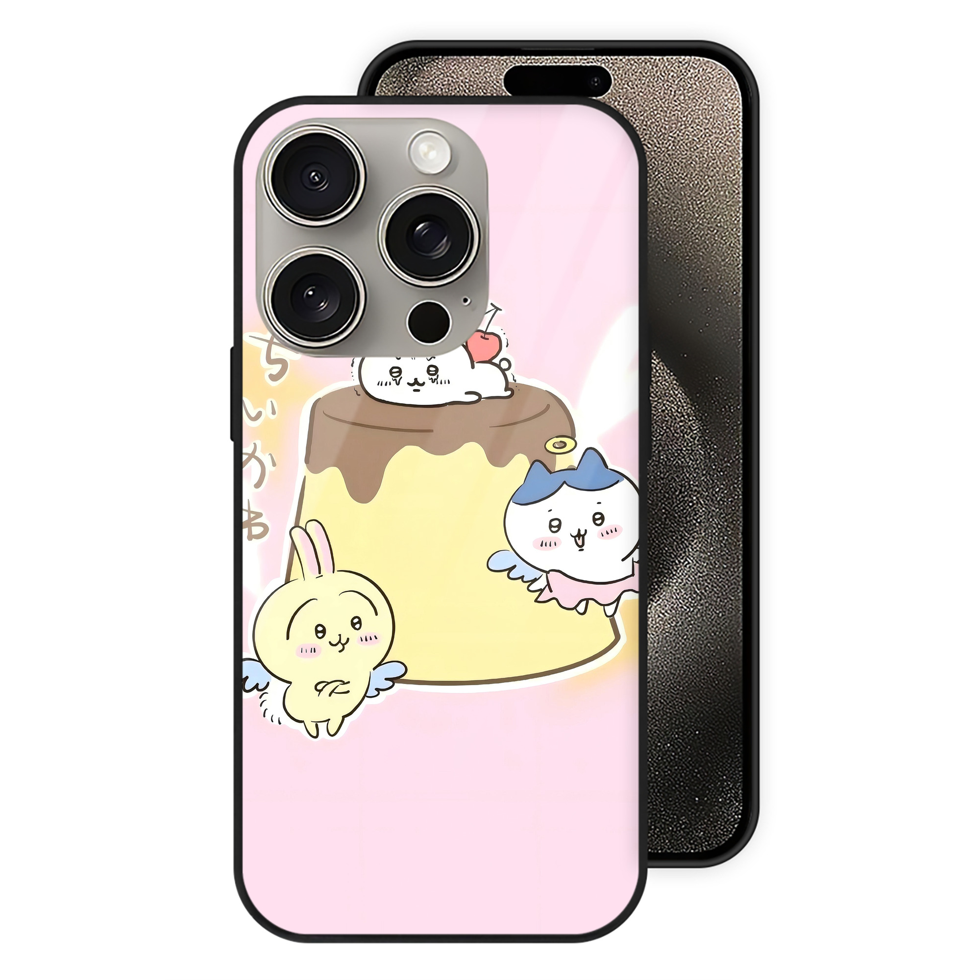 （画像用） ちいかわ Chii-kawa 【iPhone15Pro対応】スマホケース 耐衝撃＆黄変防止 背面ガラス