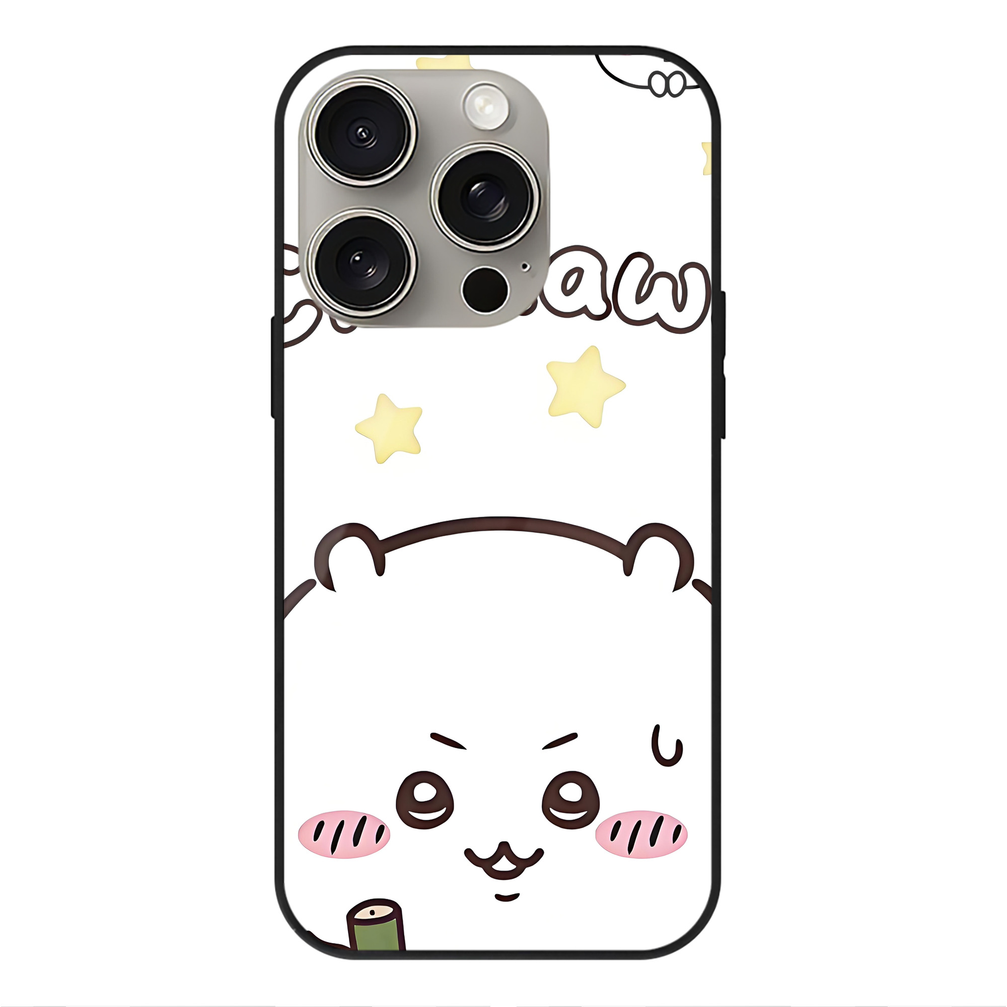 （画像用） ちいかわ Chii-kawa 【iPhone15Pro対応】スマホケース 耐衝撃＆黄変防止 背面ガラス