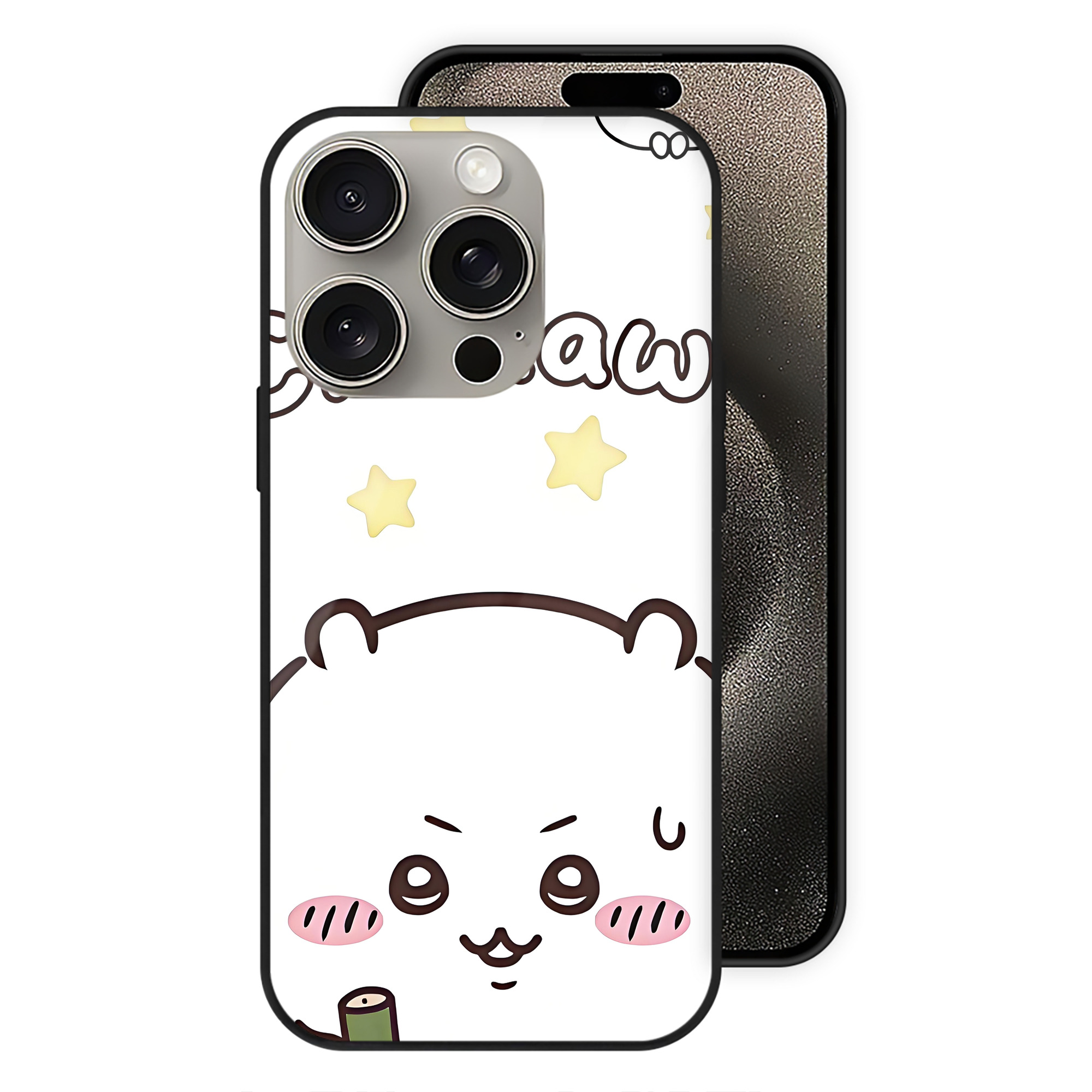 （画像用） ちいかわ Chii-kawa 【iPhone15Pro対応】スマホケース 耐衝撃＆黄変防止 背面ガラス