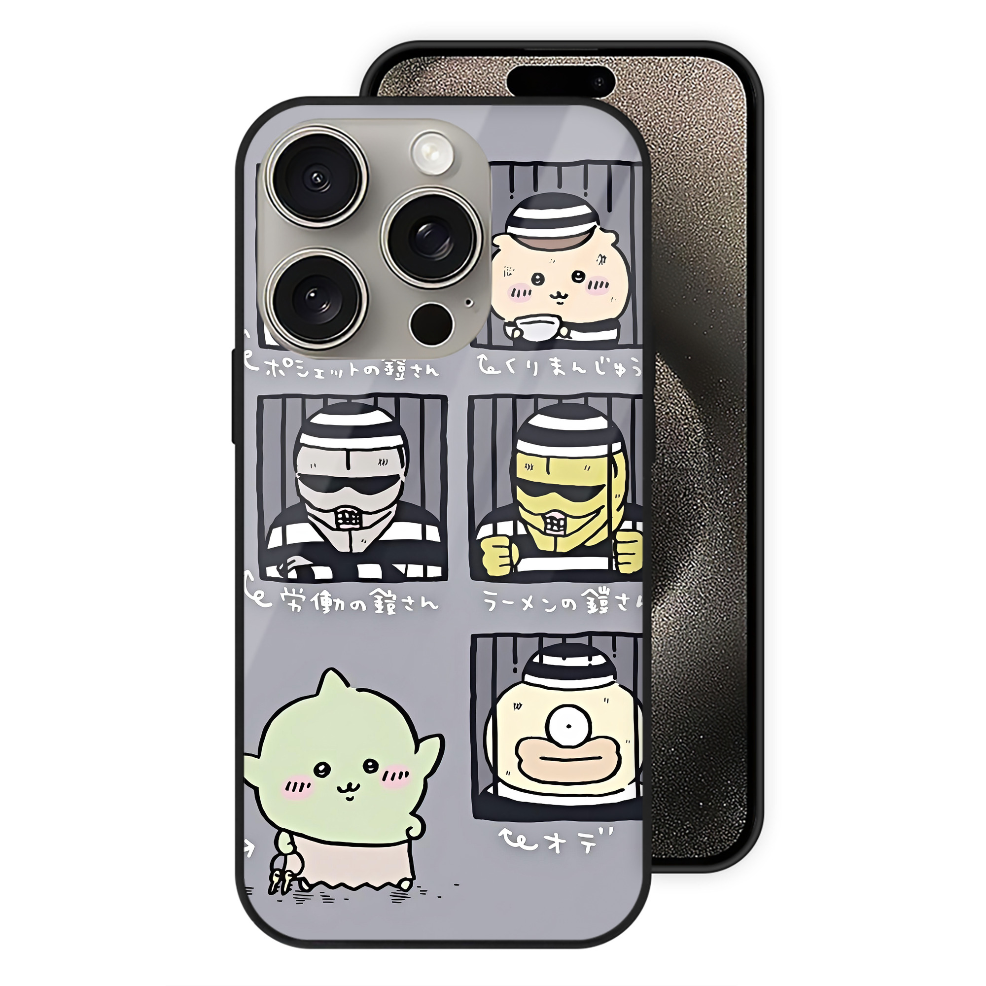 （画像用） ちいかわ Chii-kawa 【iPhone15Pro対応】スマホケース 耐衝撃＆黄変防止 背面ガラス