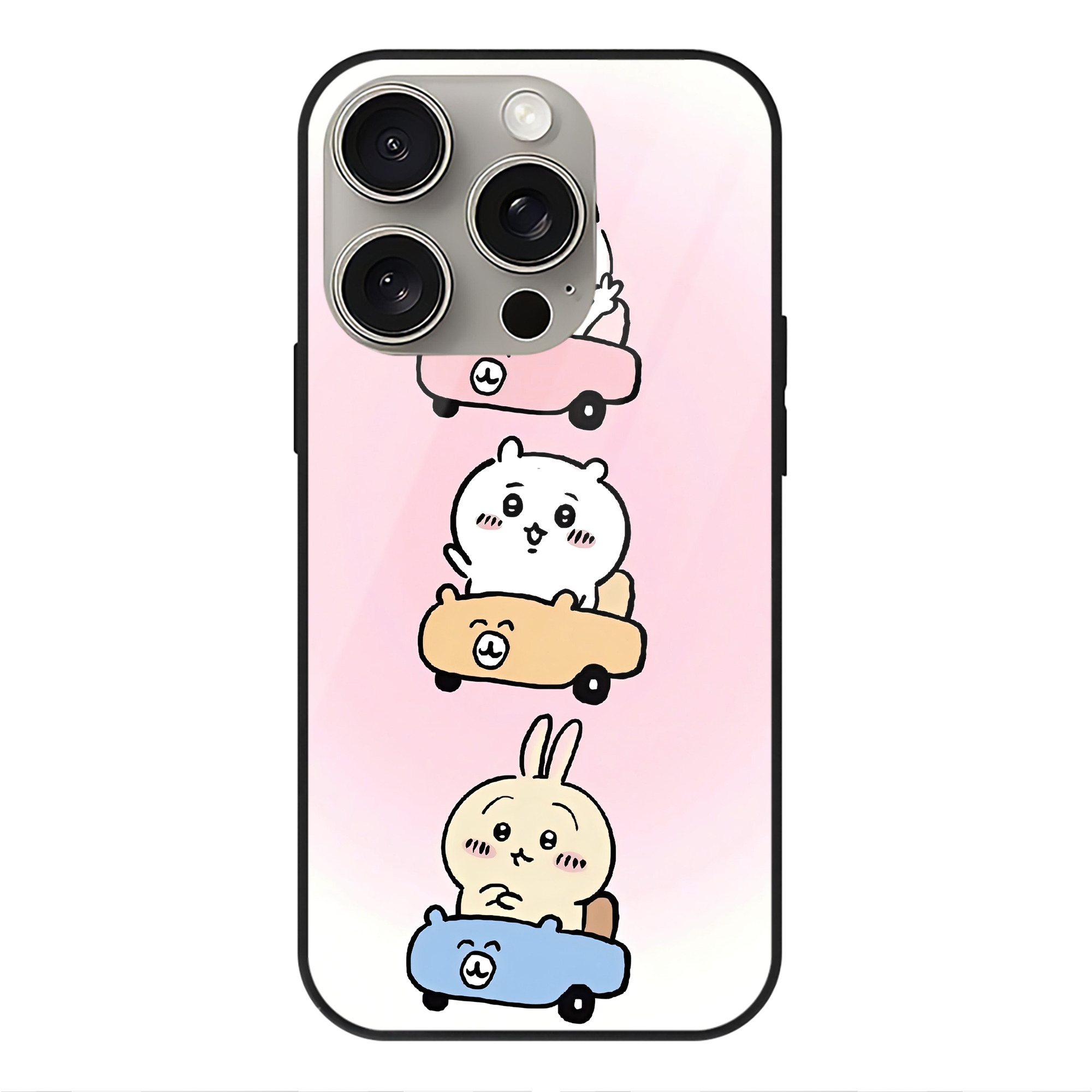 （画像用） ちいかわ Chii-kawa 【iPhone15Pro対応】スマホケース 耐衝撃＆黄変防止 背面ガラス