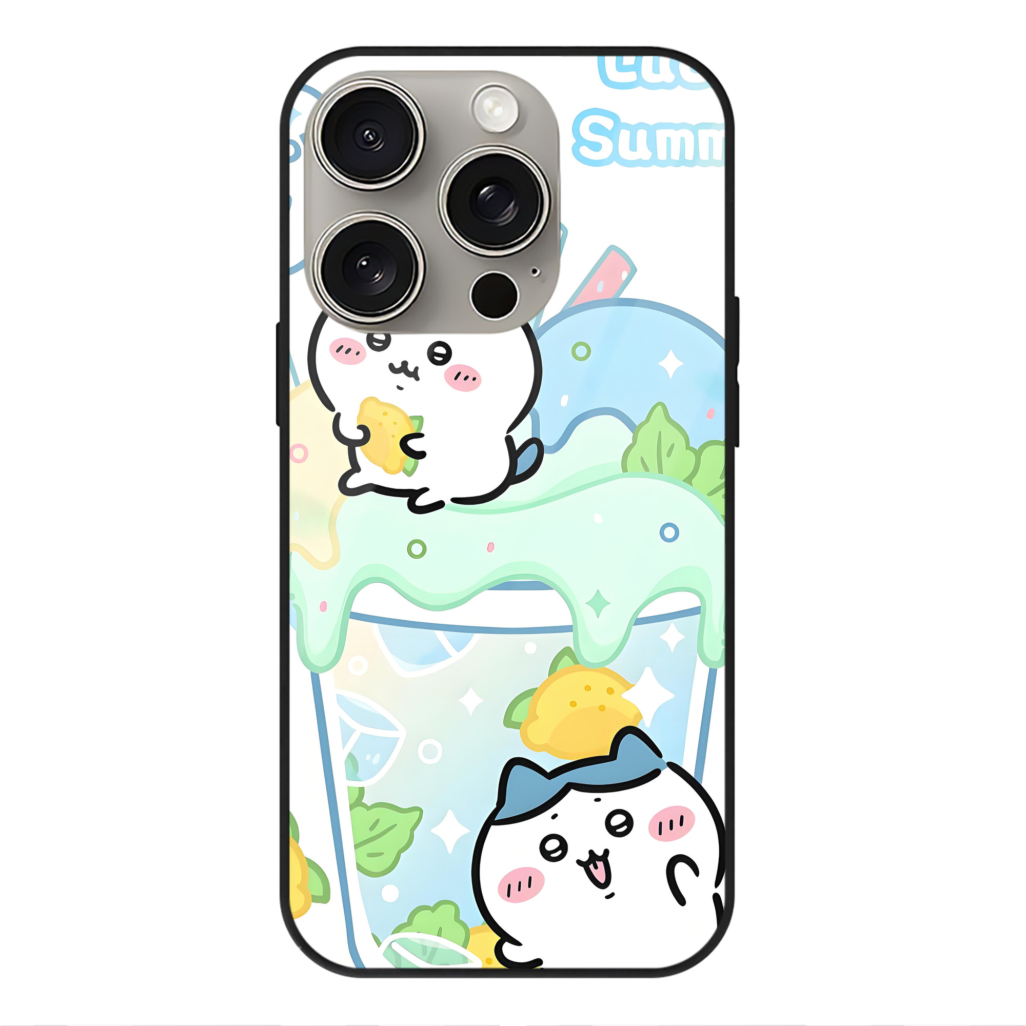 （画像用） ちいかわ Chii-kawa 【iPhone15Pro対応】スマホケース 耐衝撃＆黄変防止 背面ガラス