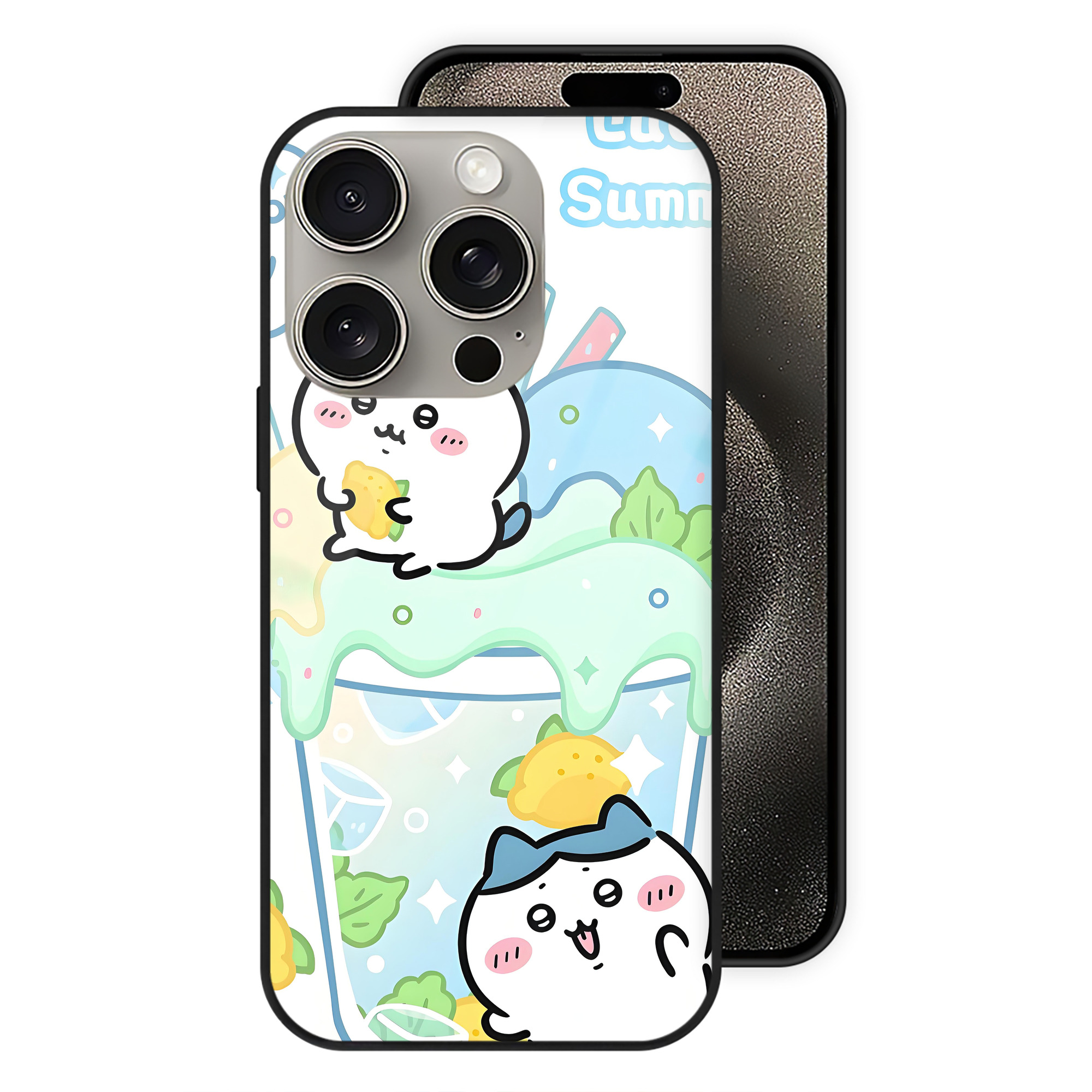 （画像用） ちいかわ Chii-kawa 【iPhone15Pro対応】スマホケース 耐衝撃＆黄変防止 背面ガラス