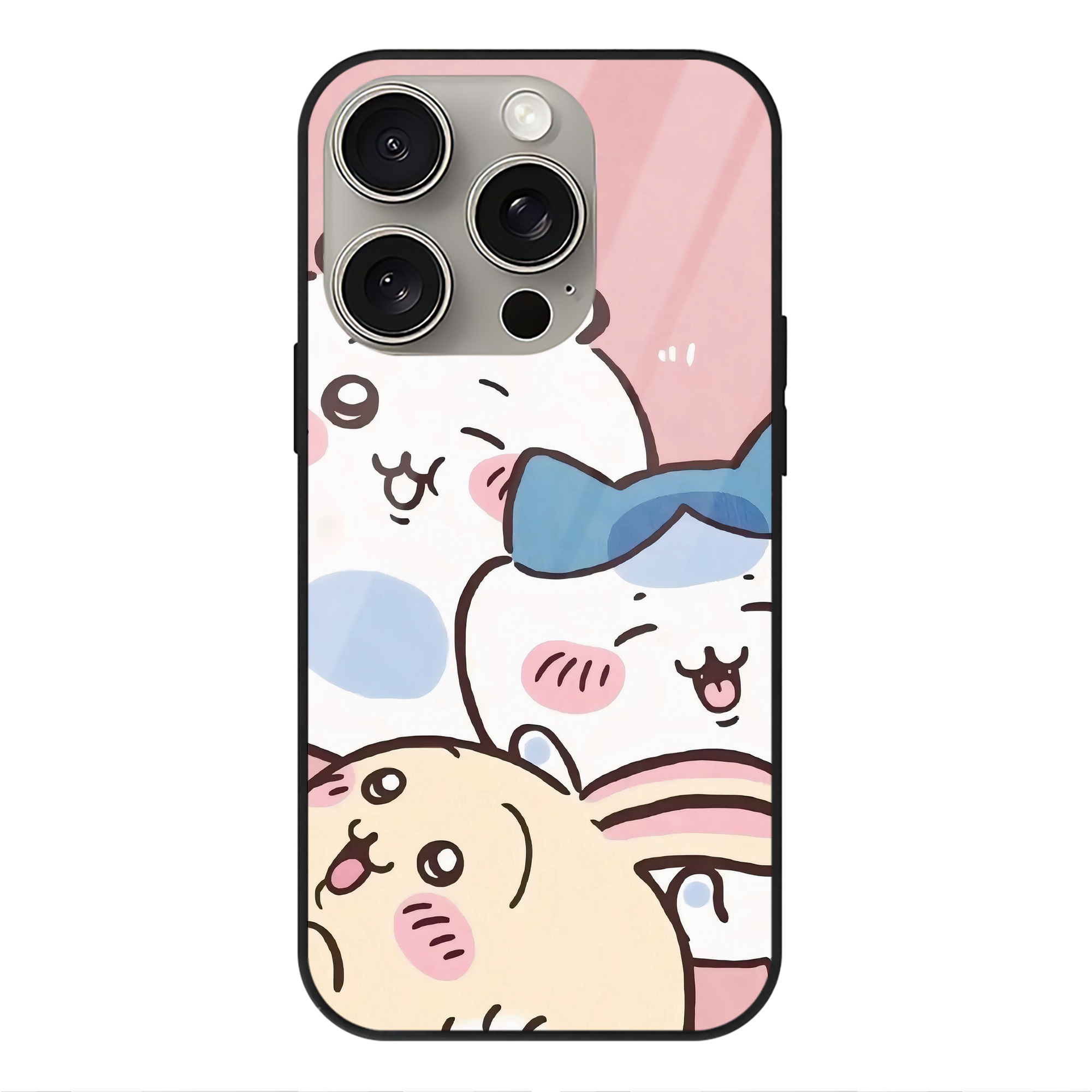 （画像用） ちいかわ Chii-kawa 【iPhone15Pro対応】スマホケース 耐衝撃＆黄変防止 背面ガラス