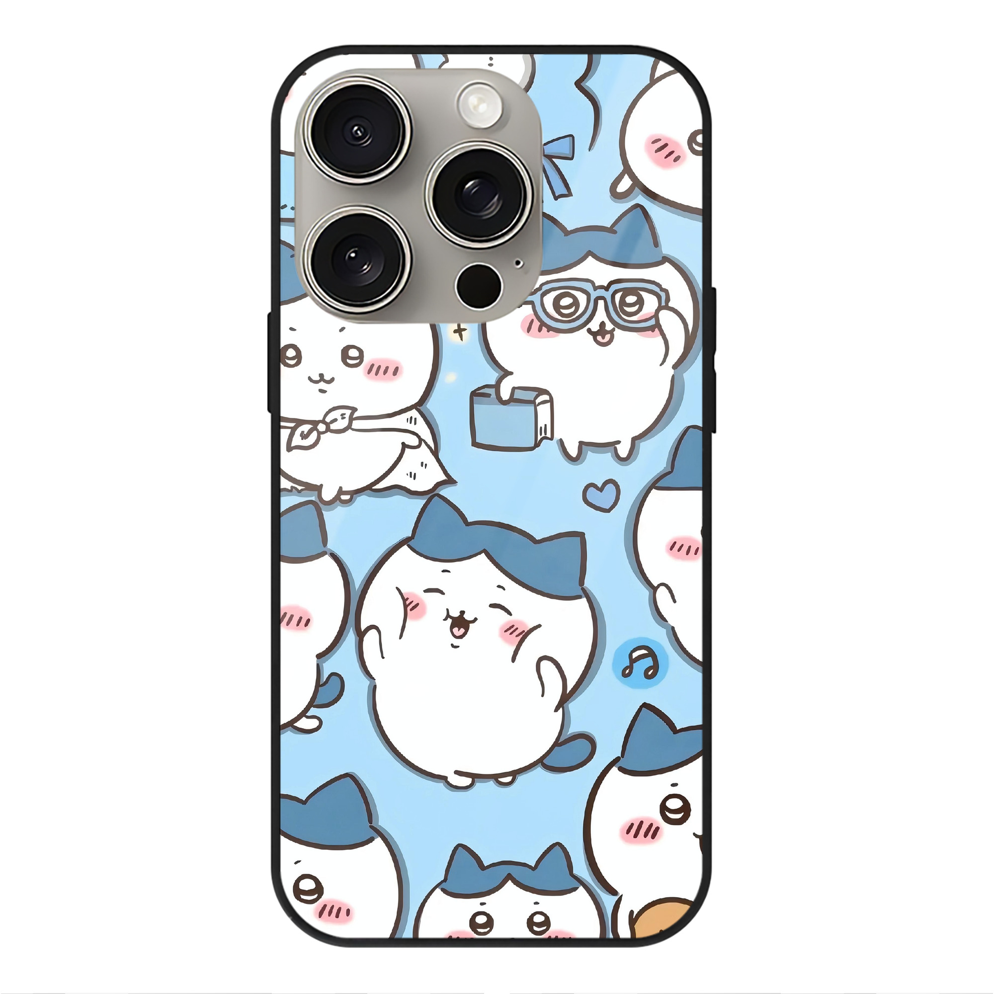 （画像用） ちいかわ Chii-kawa 【iPhone15Pro対応】スマホケース 耐衝撃＆黄変防止 背面ガラス