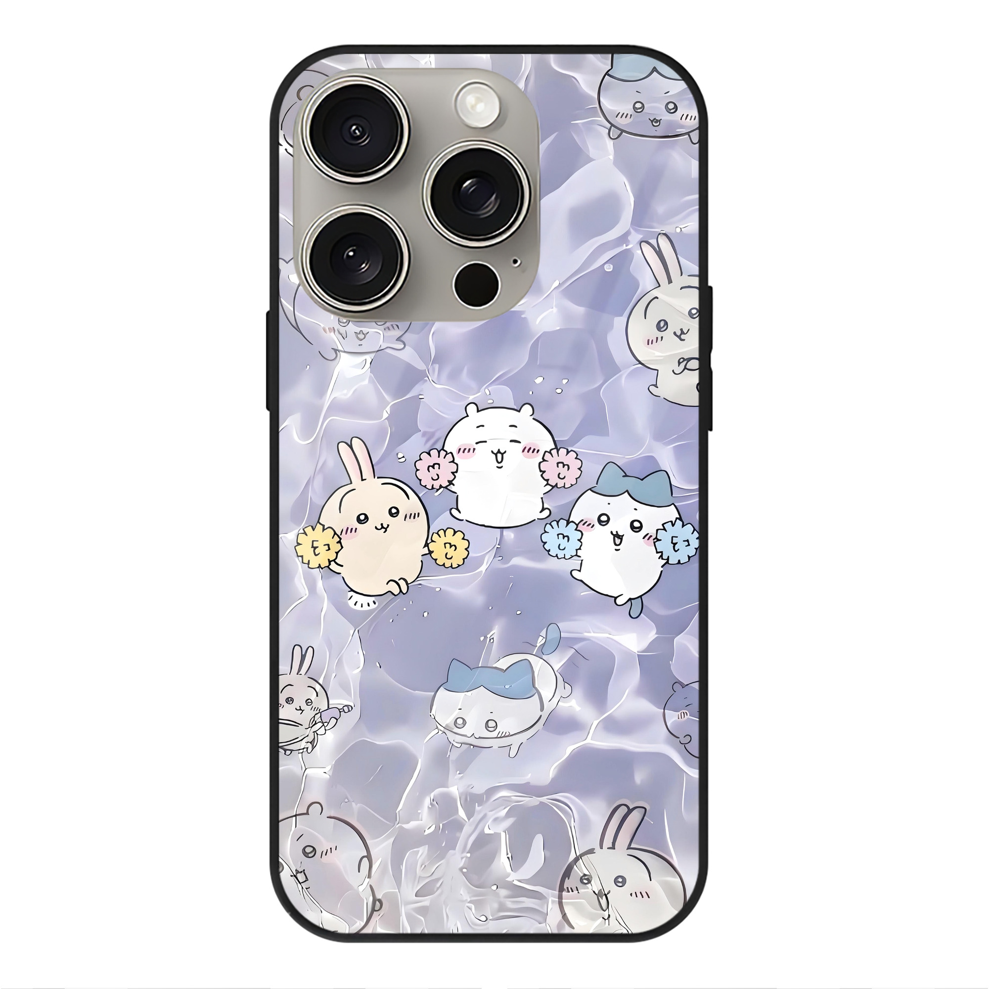 （画像用） ちいかわ Chii-kawa 【iPhone15Pro対応】スマホケース 耐衝撃＆黄変防止 背面ガラス