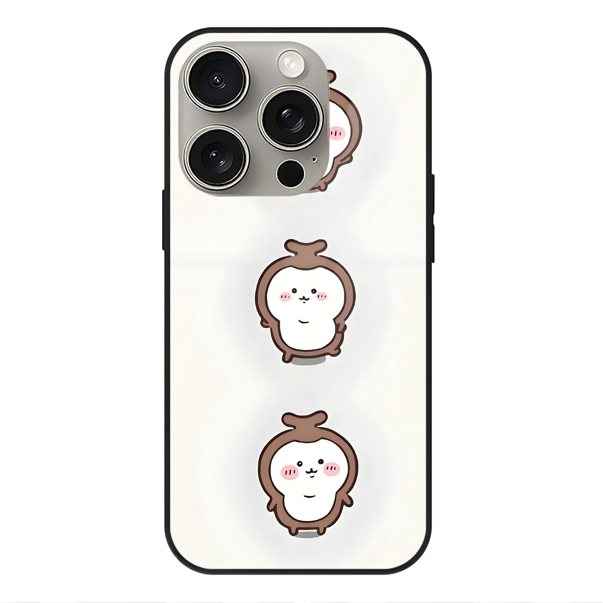 （画像用） ちいかわ Chii-kawa 【iPhone15Pro対応】スマホケース 耐衝撃＆黄変防止 背面ガラス