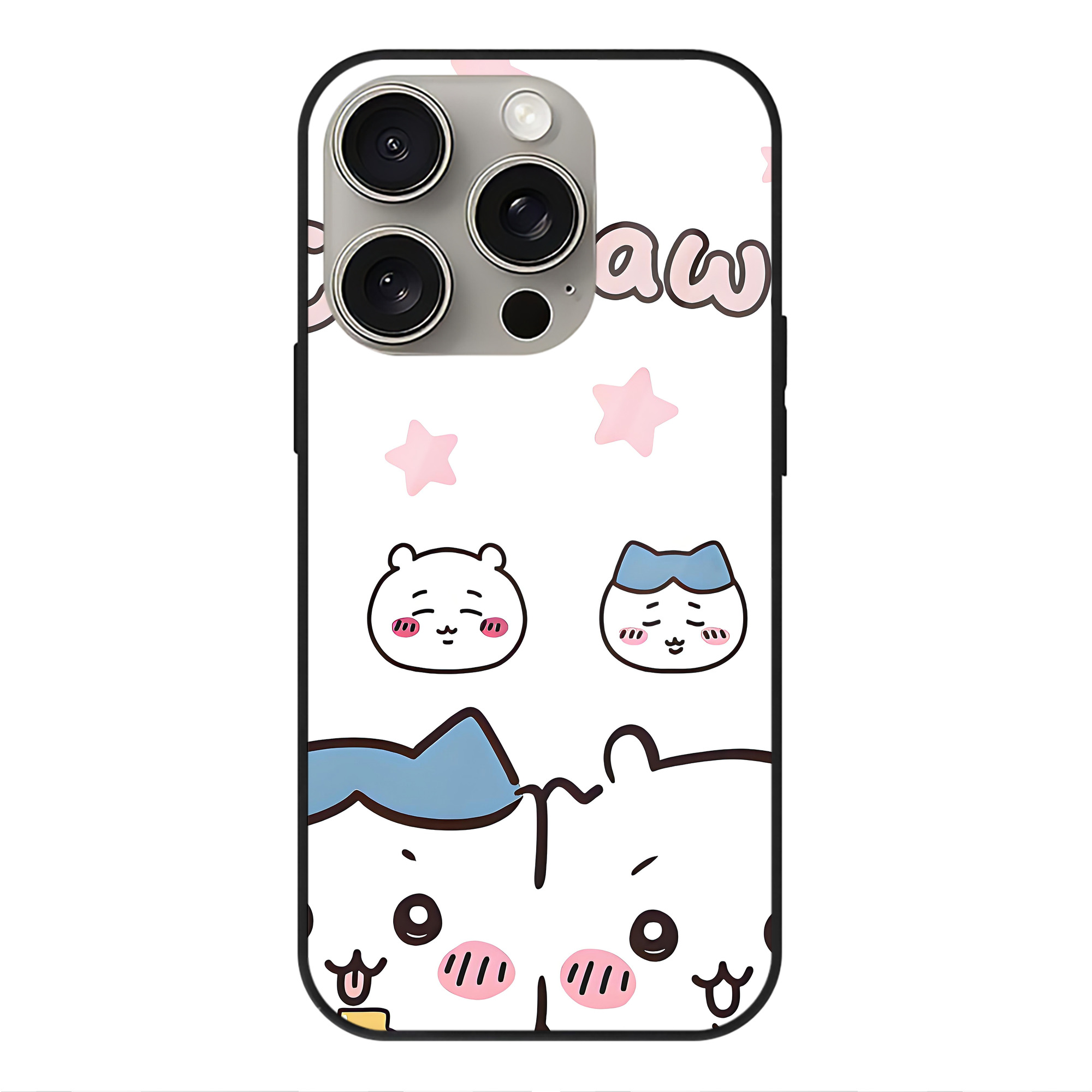 （画像用） ちいかわ Chii-kawa 【iPhone15Pro対応】スマホケース 耐衝撃＆黄変防止 背面ガラス