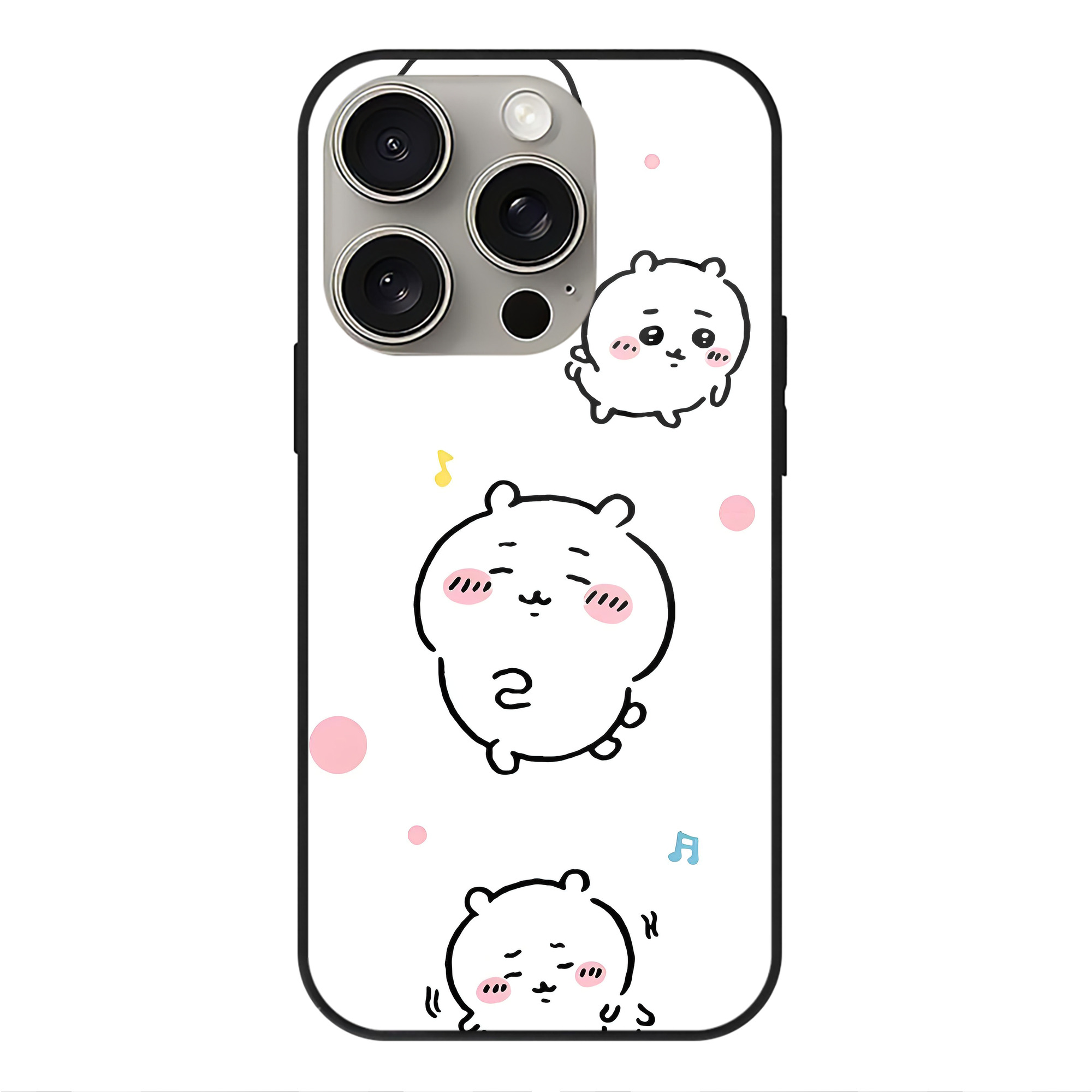 （画像用） ちいかわ Chii-kawa 【iPhone15Pro対応】スマホケース 耐衝撃＆黄変防止 背面ガラス